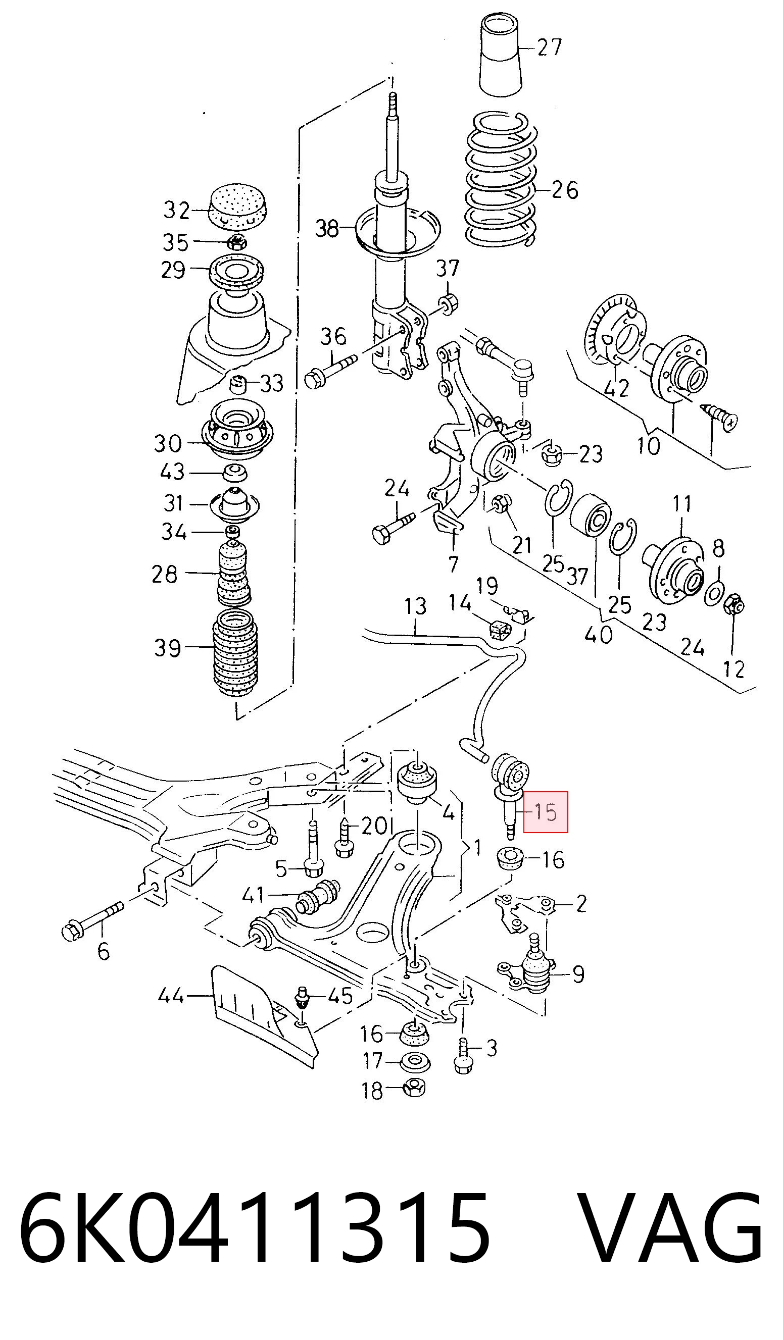 Soporte de la barra estabilizadora delantera Volkswagen Caddy II desde 10,34 €