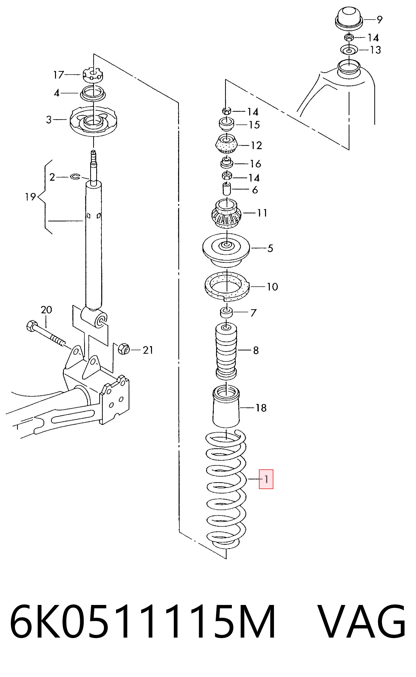 Muelle de amortiguador Seat Ibiza II (6K1)