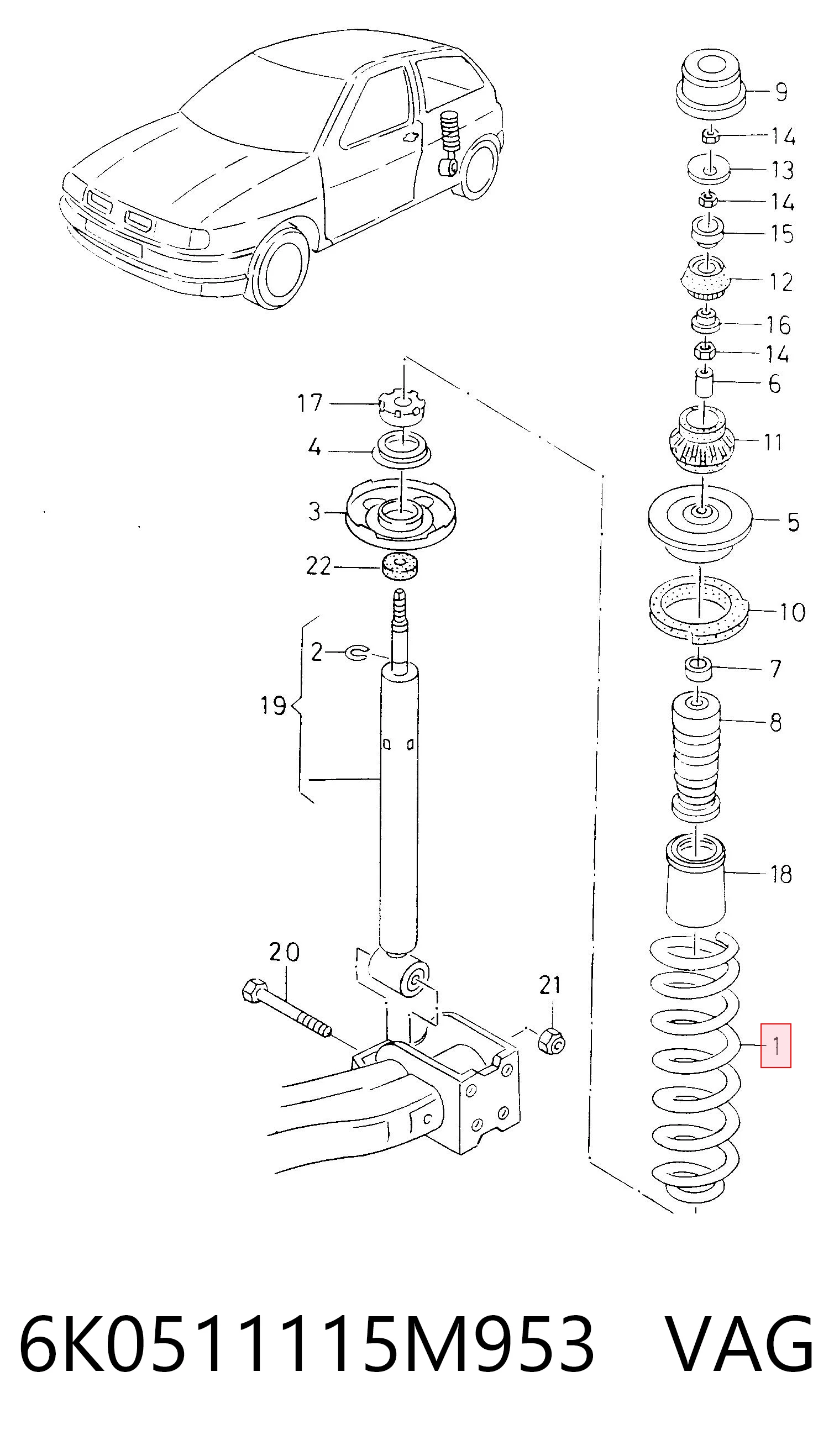 Muelle para Seat Cordoba 6K2