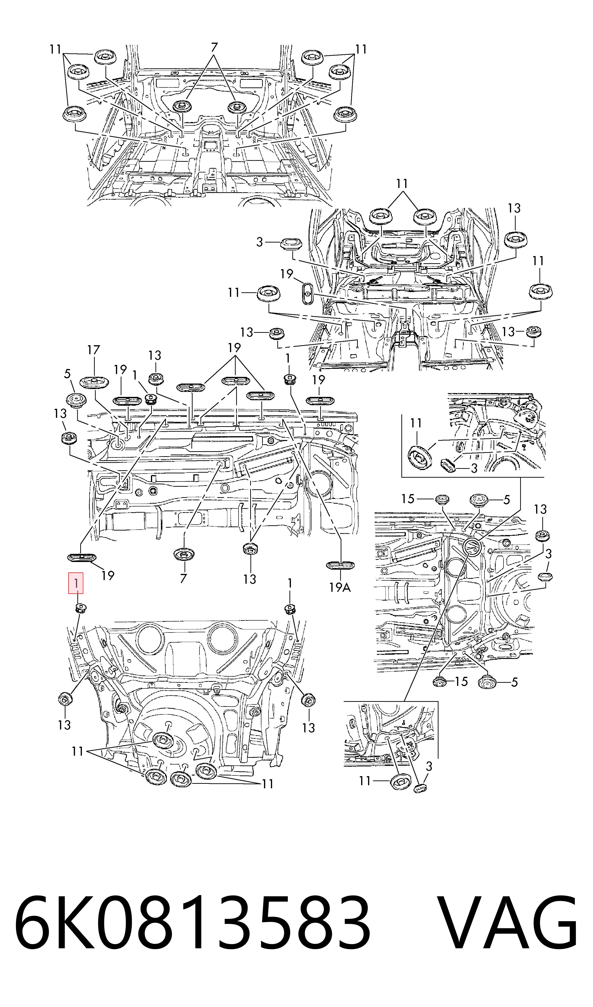 Comprar 6K0813583 VAG Cubierta del motor