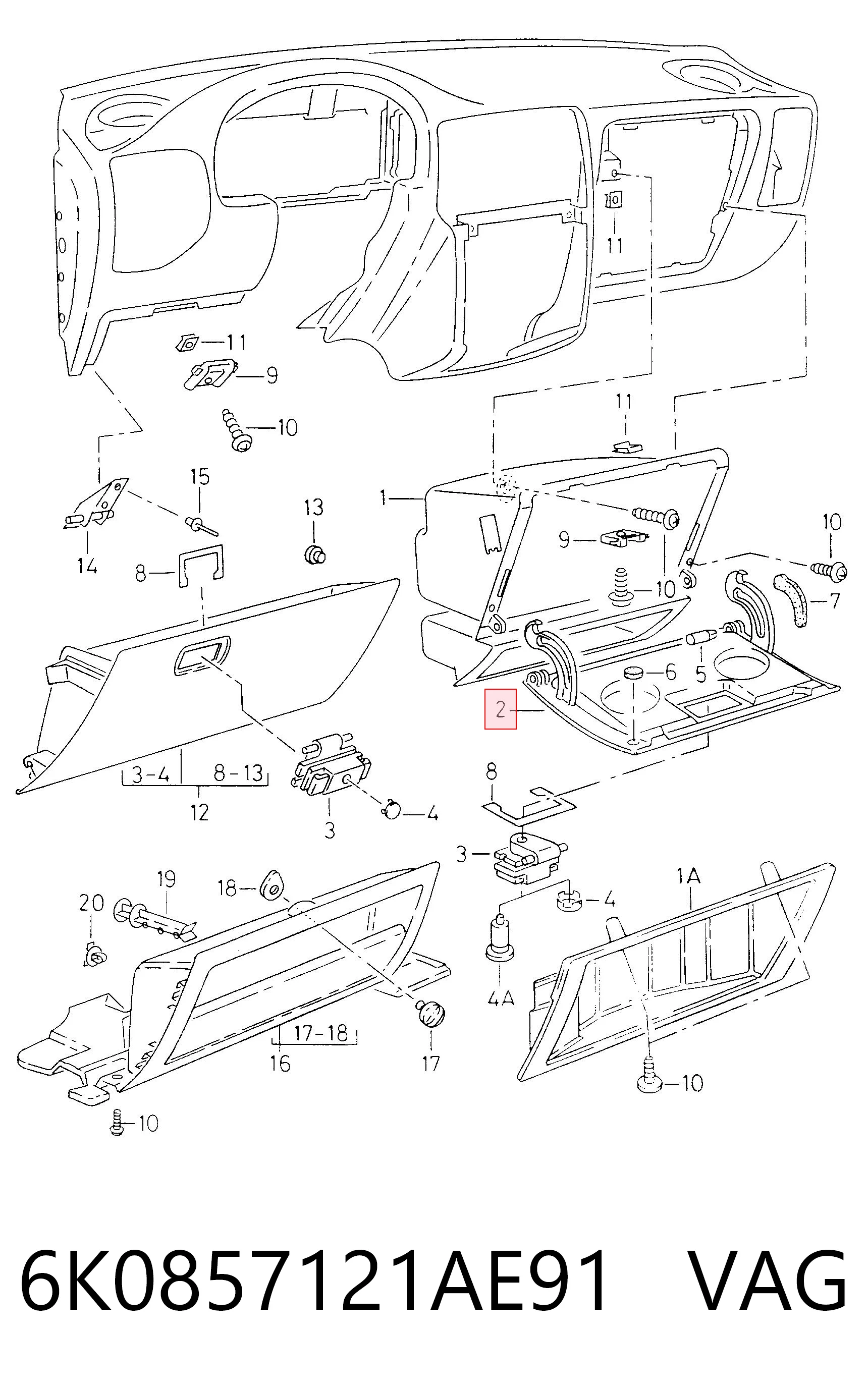 Comprar Tapa de la guantera Seat Inca  6K9 a bajo precio