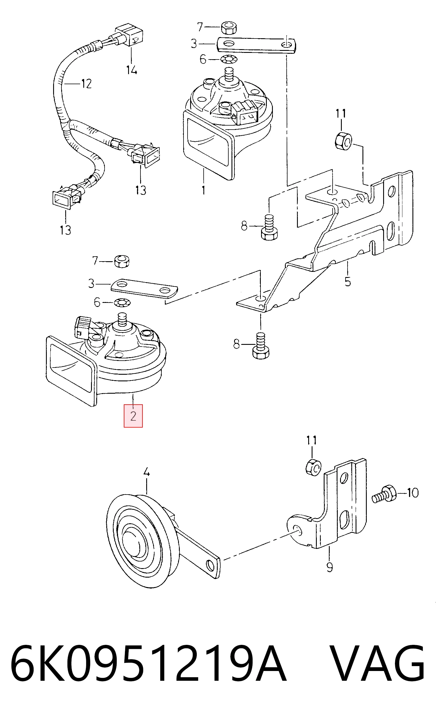 Bocina para Renault Kangoo  (KC0, KC1)