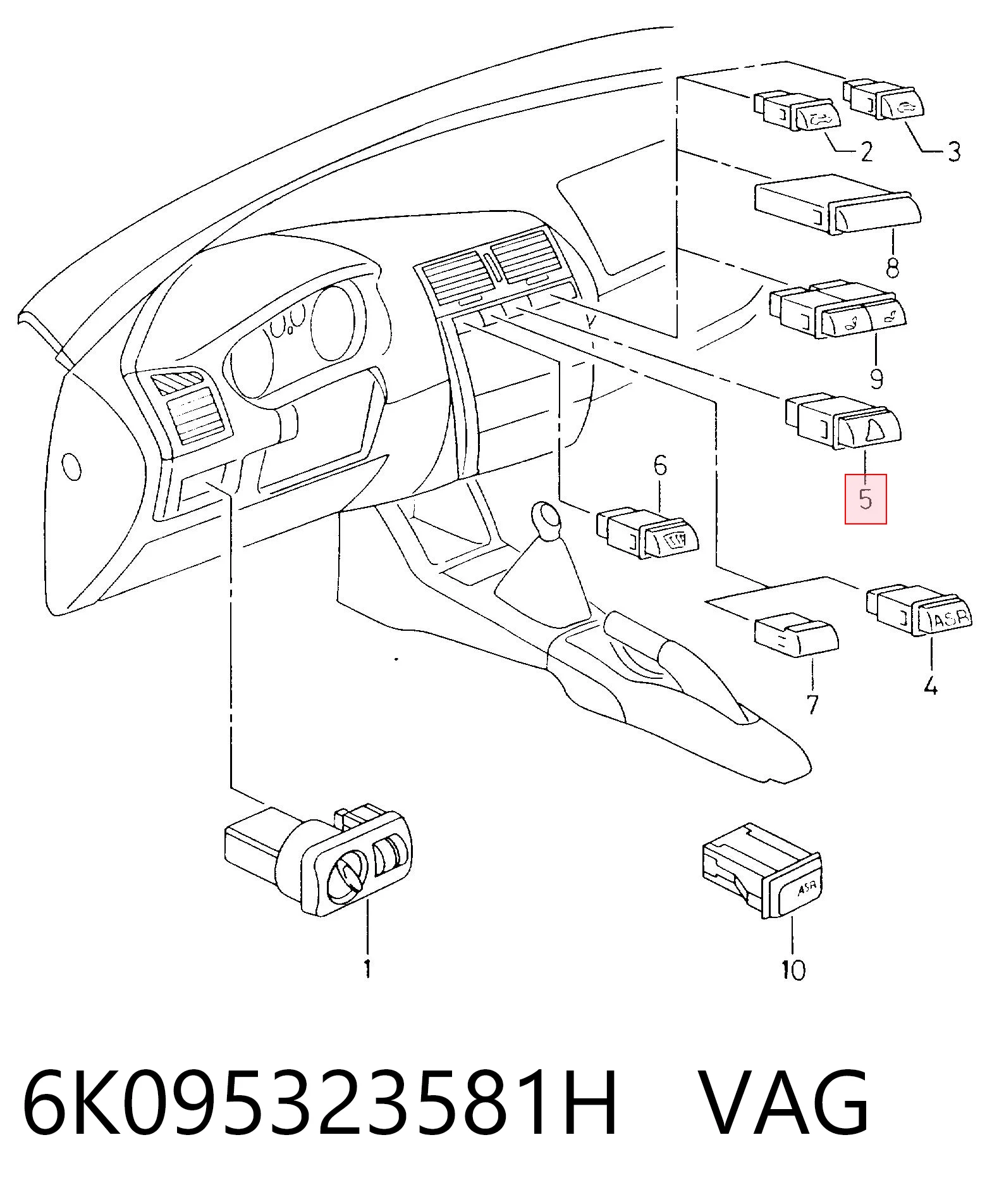 Boton de luz de emergencía para Seat Cordoba  6K2, C2