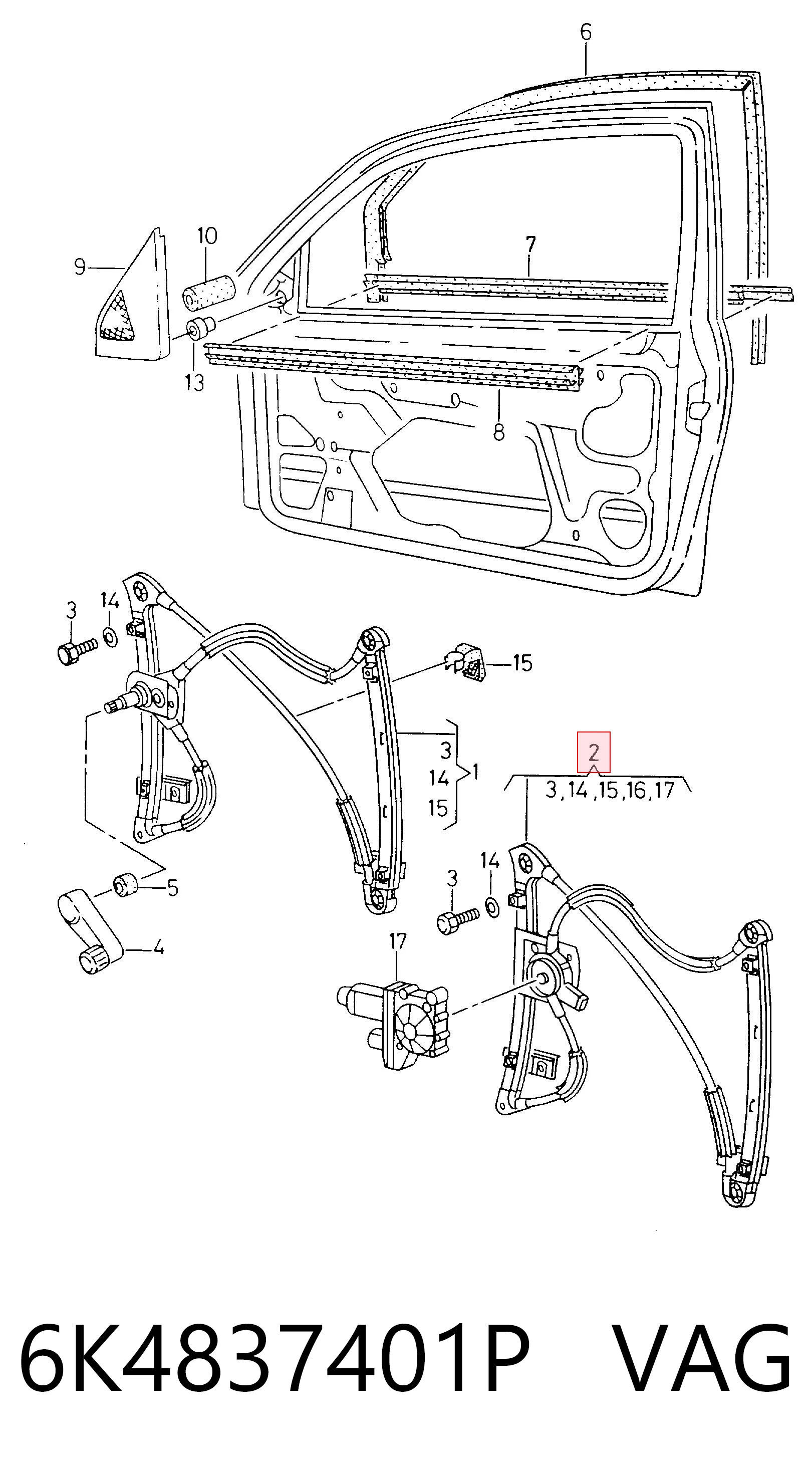 6K4837401P VAG Elevalunas