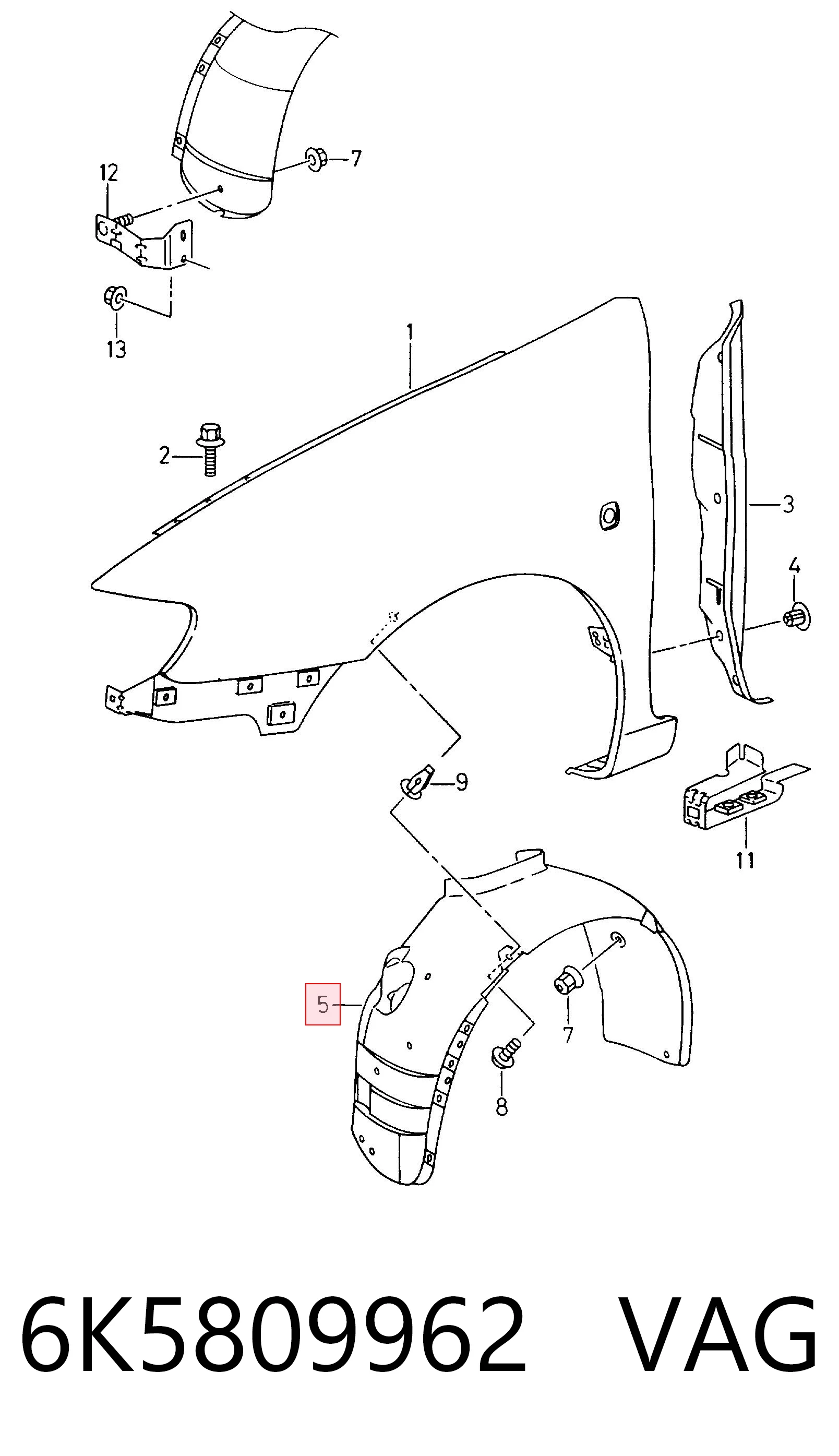 Paso rueda delantero derecho para Volkswagen Caddy II 9K9