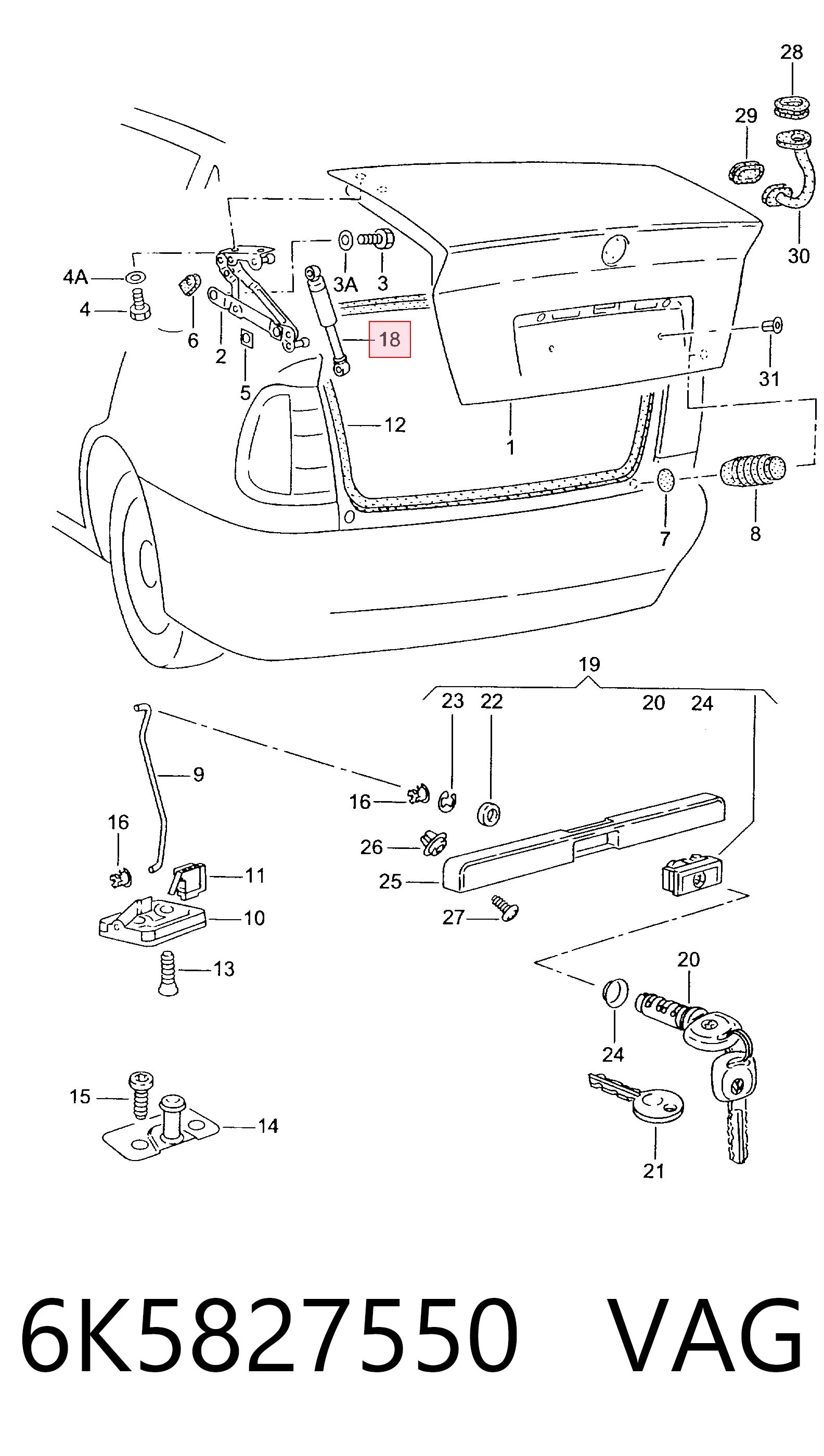Amortiguadores de maletero Seat Cordoba  (6K2, C2)