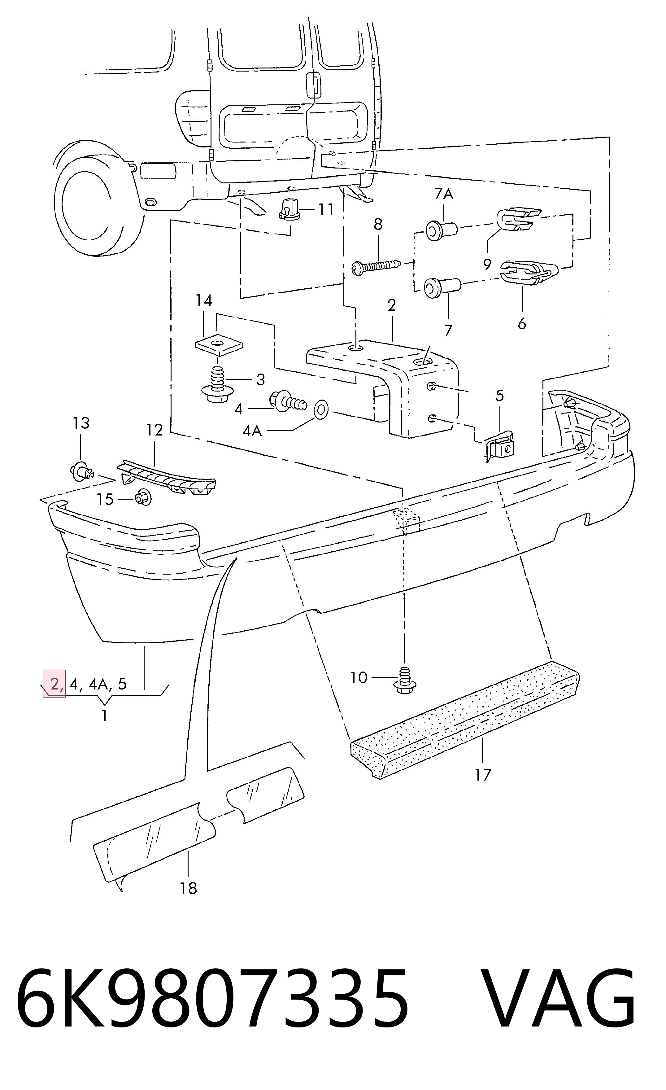 Comprar Soporte de parachoques trasero Seat Inca  6K9 a bajo precio