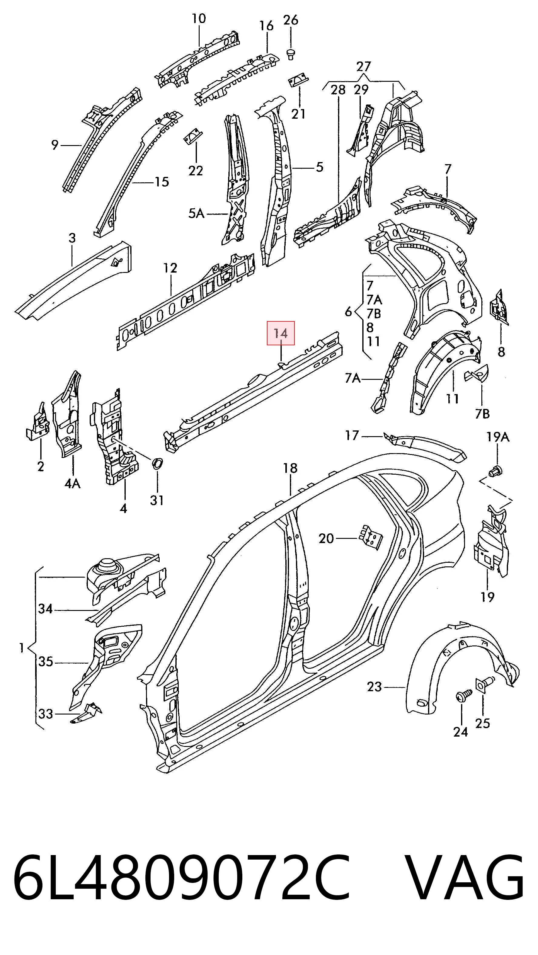 Comprar Umbral exterior derecho Seat Ibiza III 6L1 a bajo precio