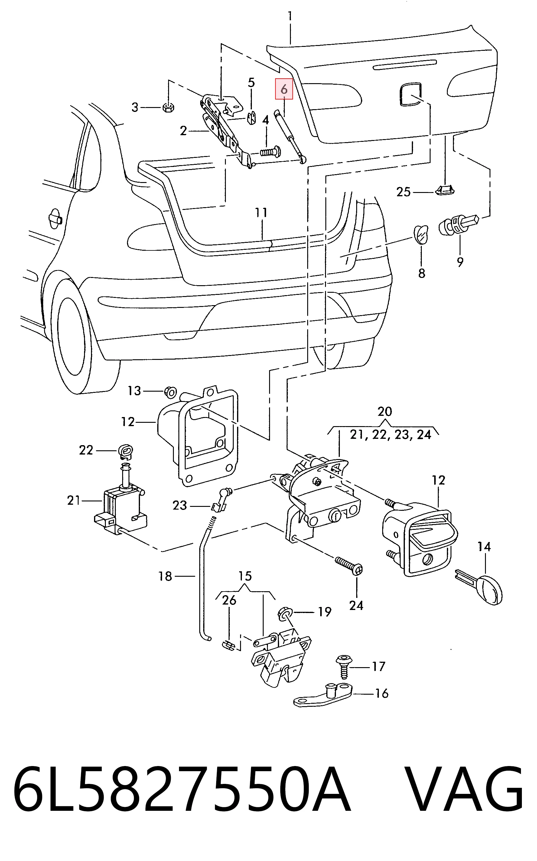 Amortiguador de porton Seat Cordoba  (2002-2009)