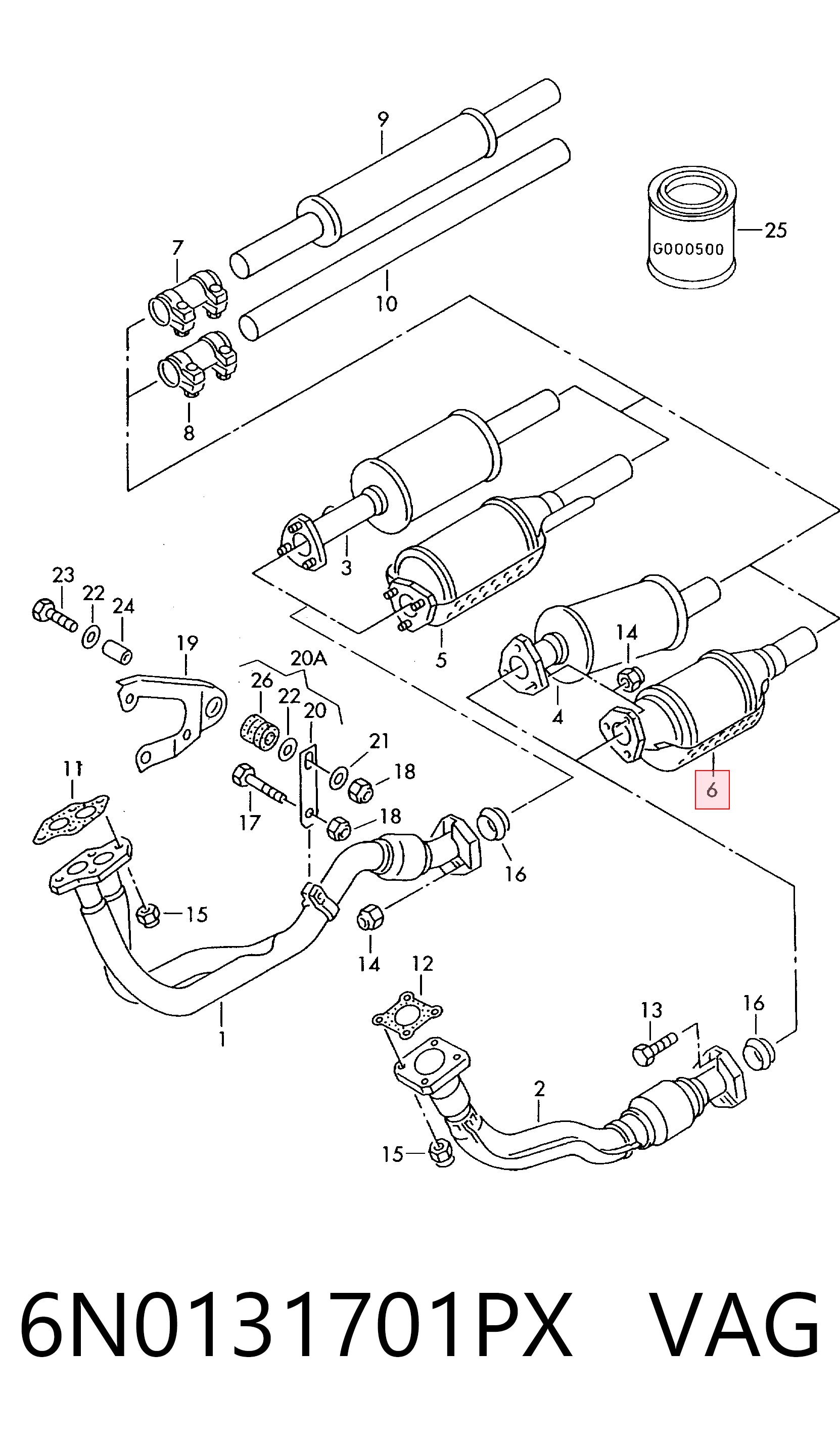Catalizador de gasolina y diésel Volkswagen Caddy II (1995-2004)