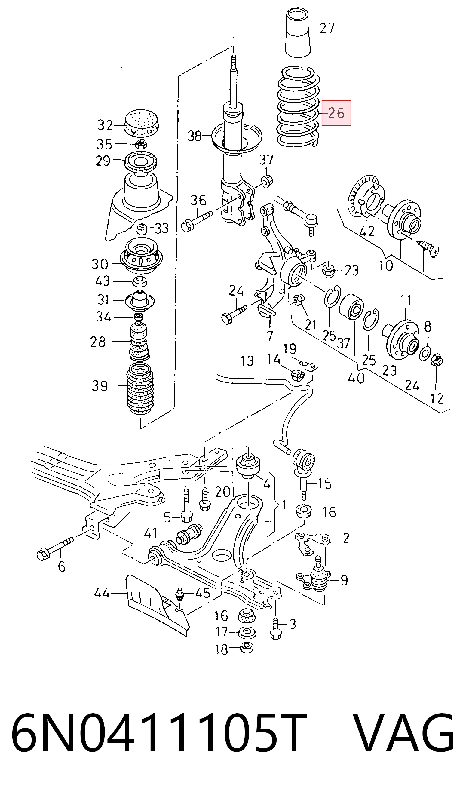 Comprar Muelle delantero Seat Cordoba  6K5 a bajo precio