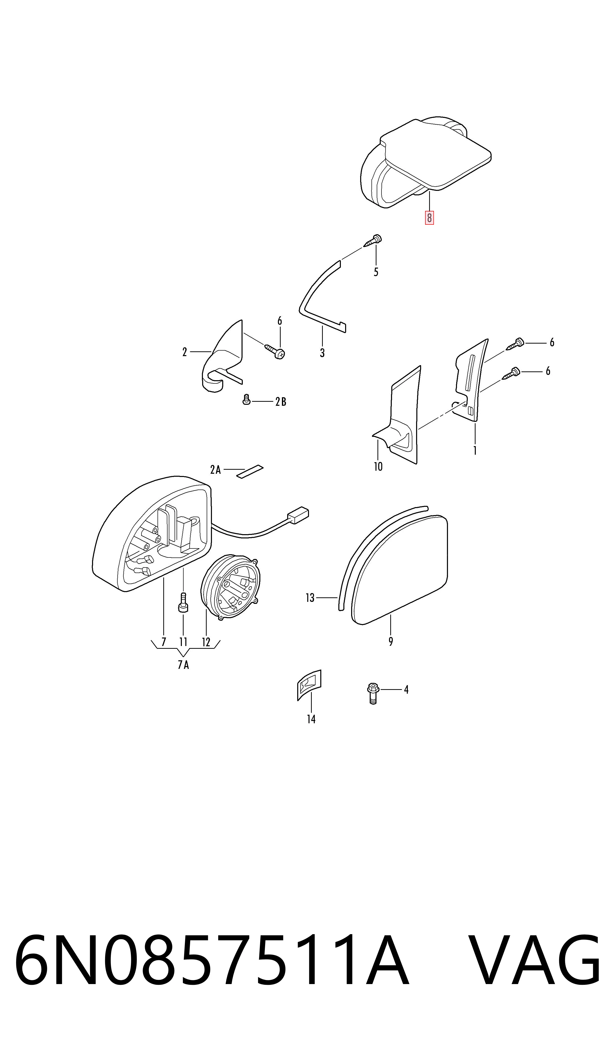 Espejo retrovisor interior Seat Ibiza II (1993-1999)