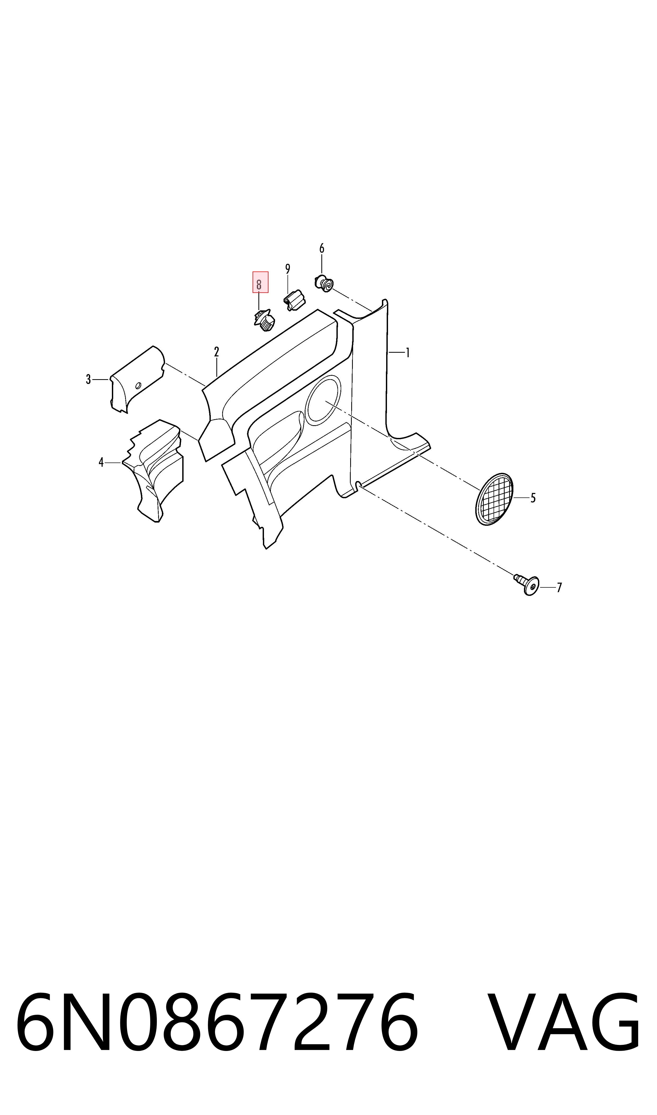 6N0867276 VAG Clips de fijación para panel de puerta