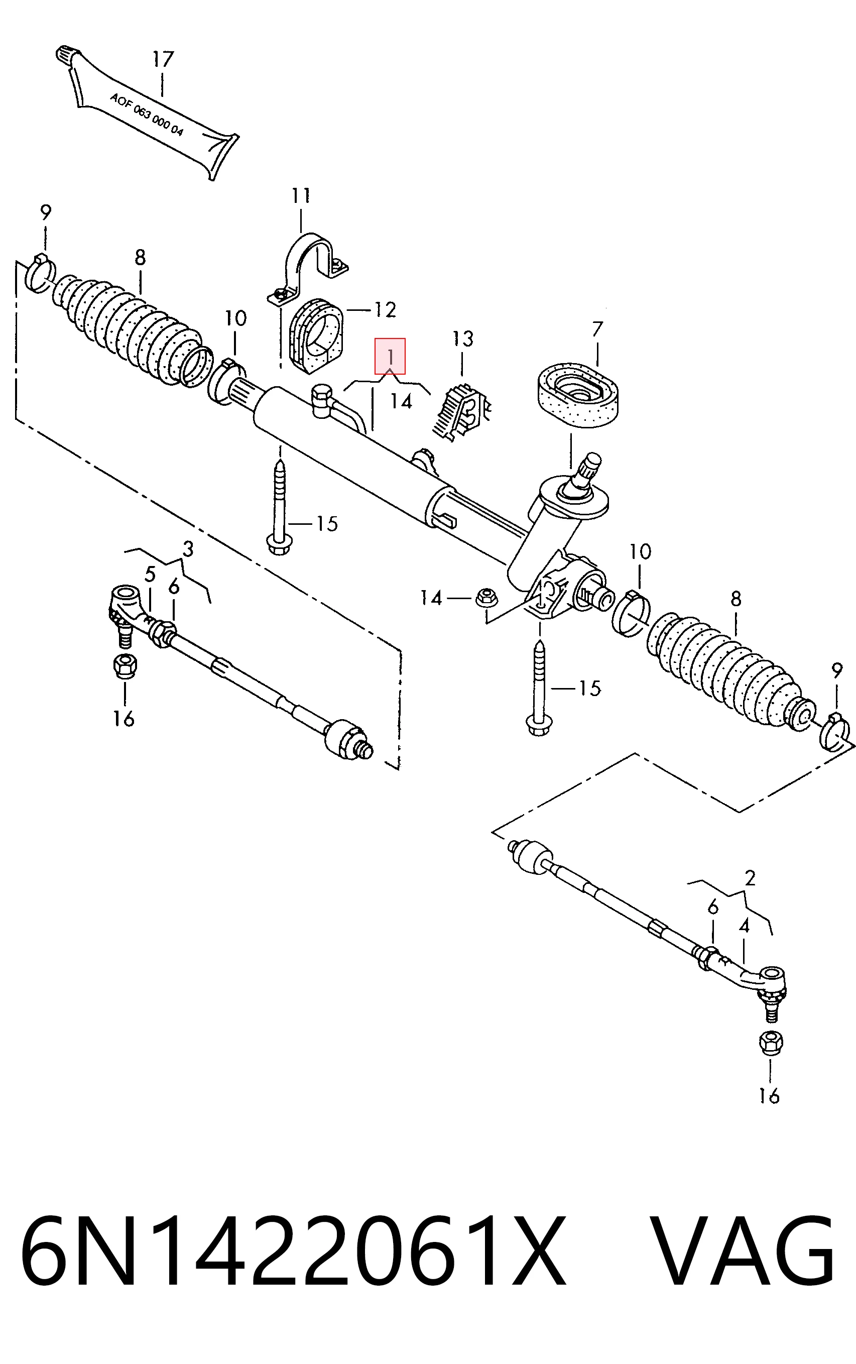 Caja de dirección para Volkswagen Polo III (6N2)