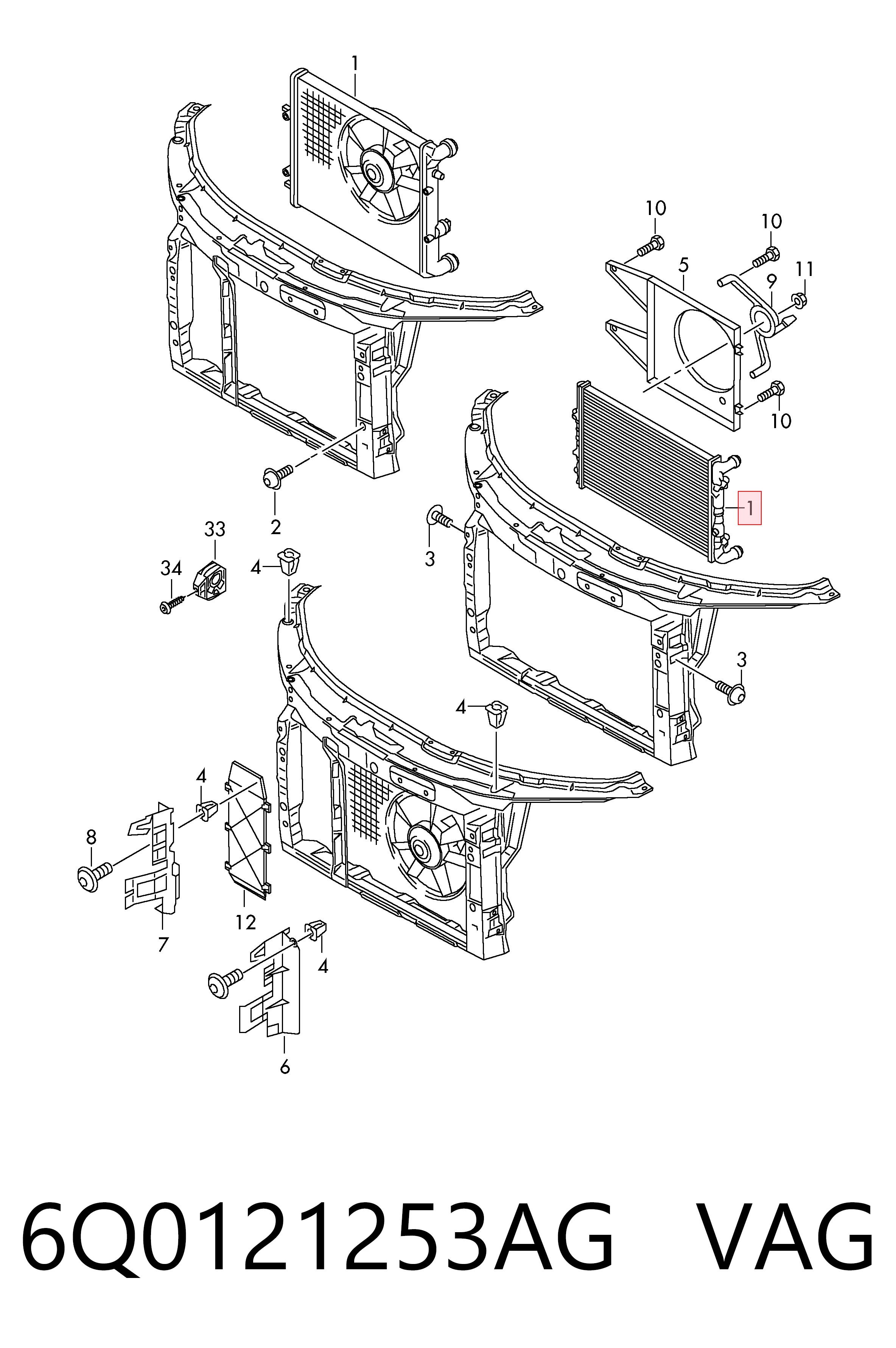 6Q0121253AG VAG Refrigeración del motor