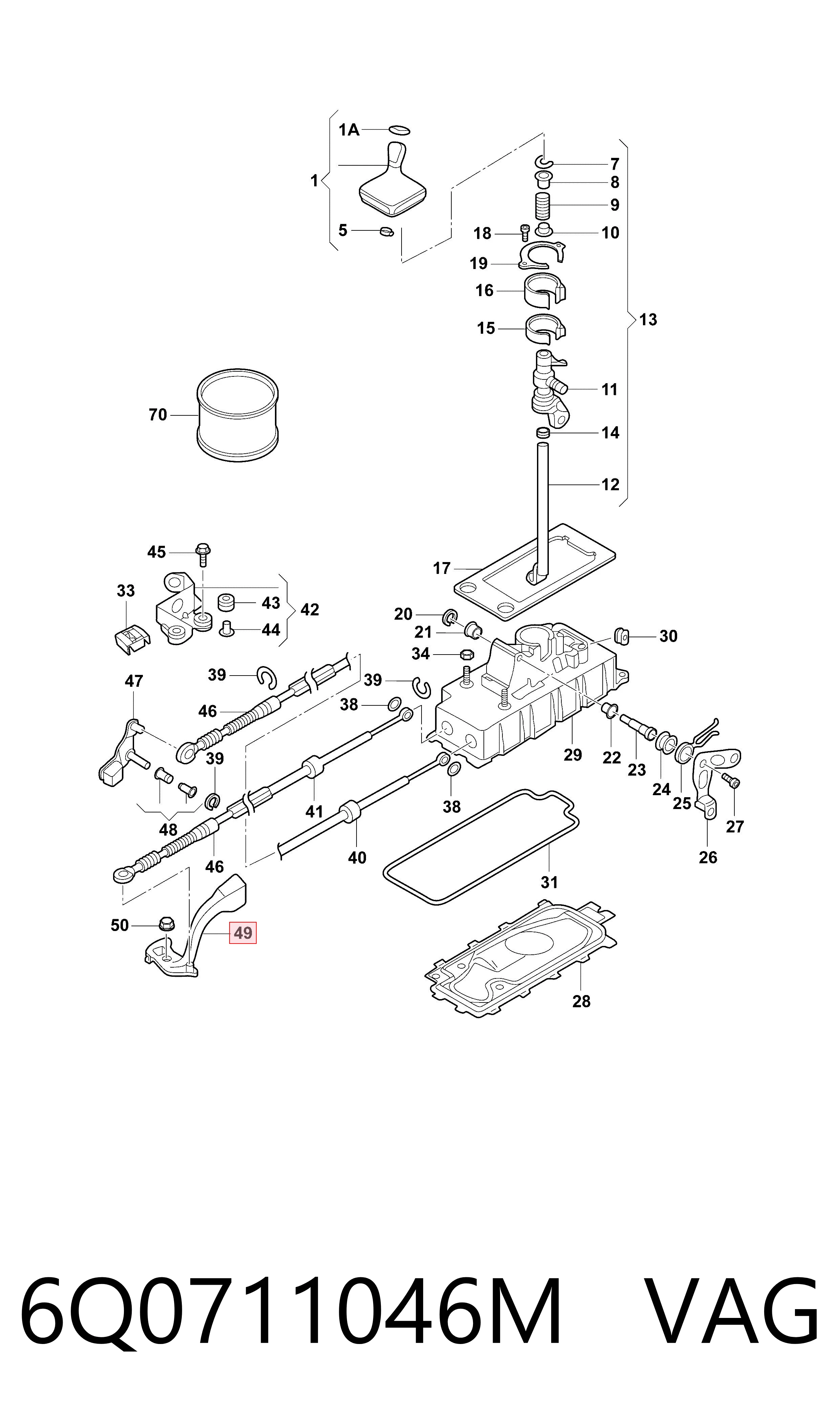 6Q0711046M VAG Horquilla de cambio de la caja de cambios