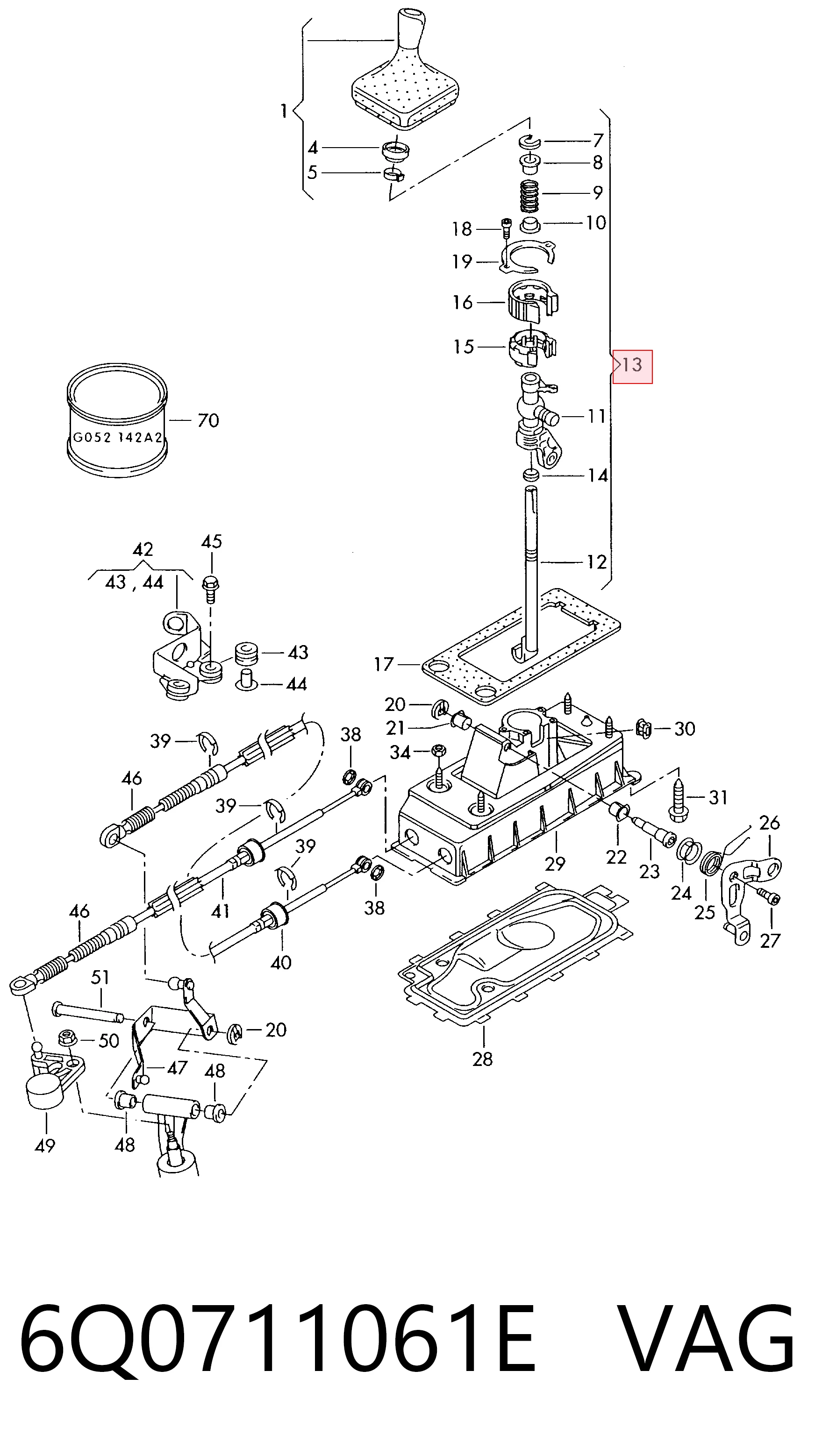 Palanca selectora cambio de marcha Seat Ibiza III (2002-2009)
