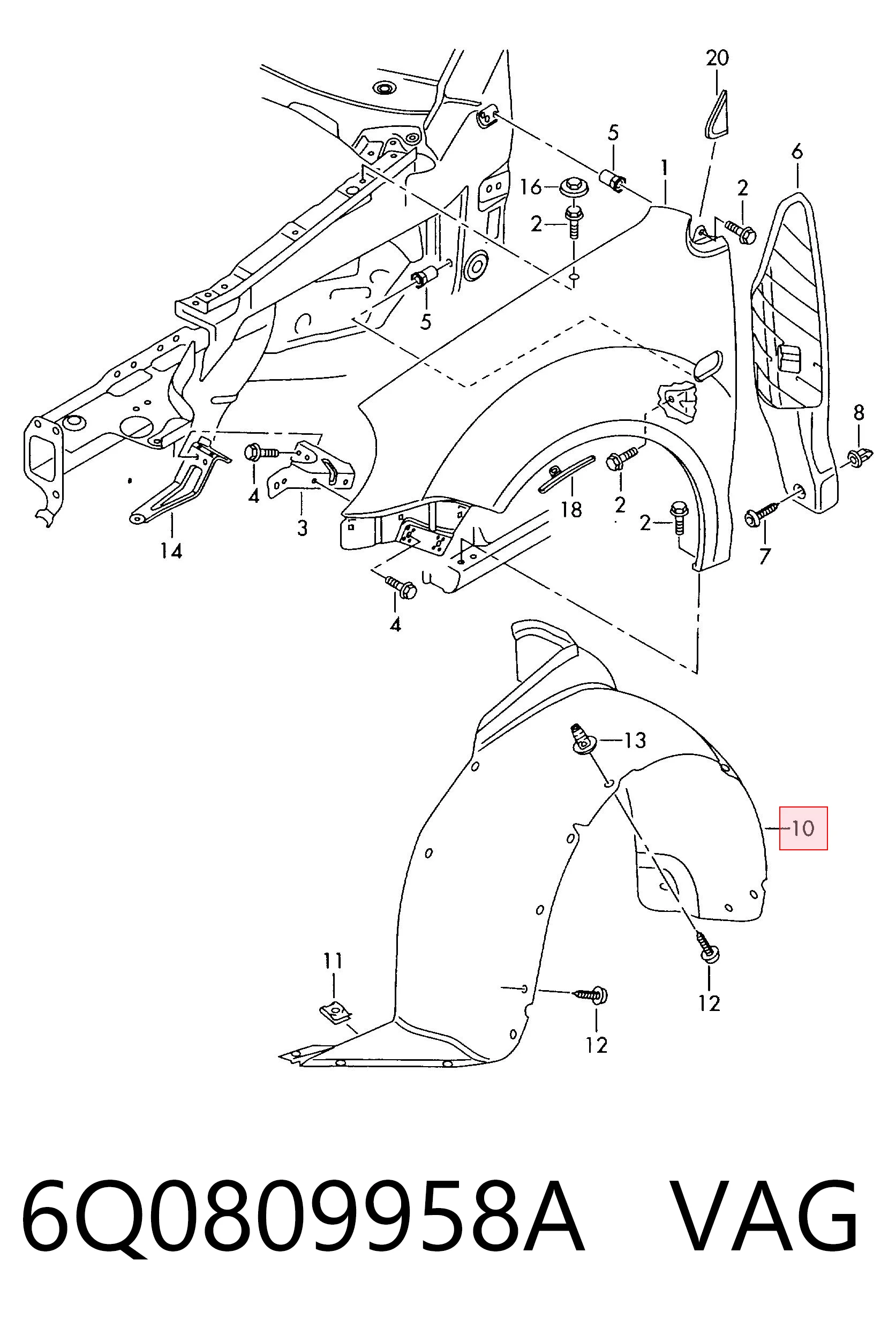 Paso rueda delantero derecho Volkswagen Polo IV (2001-2014)