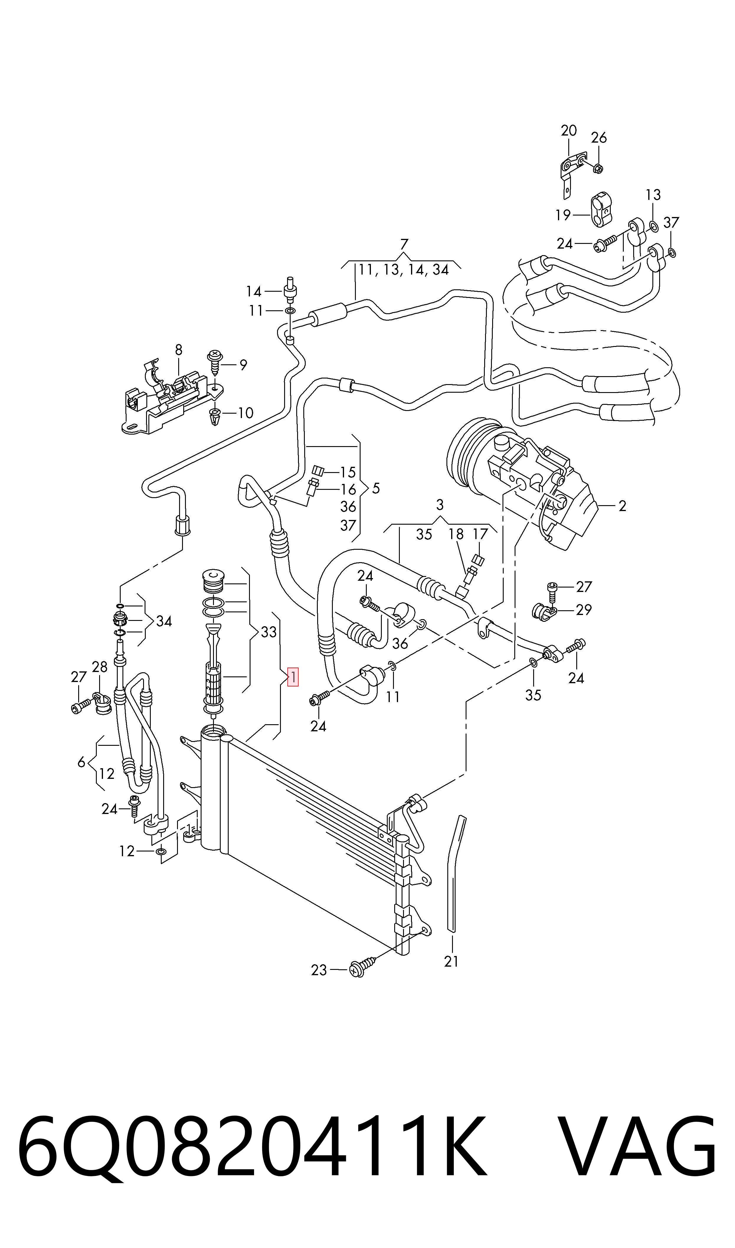Comprar 6Q0820411K VAG Condensador de aire acondicionado