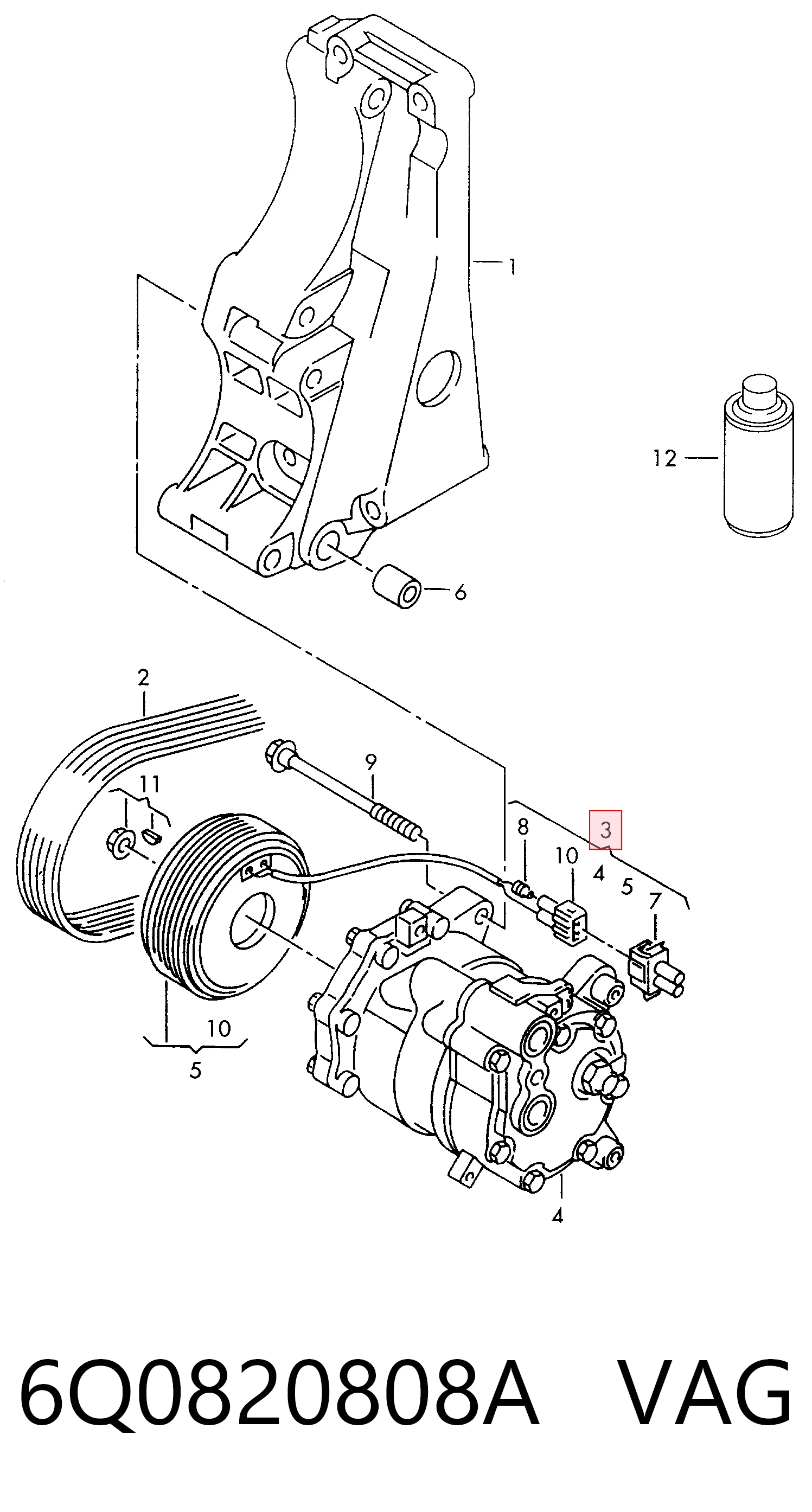 6Q0820808A VAG Compresor climatizador