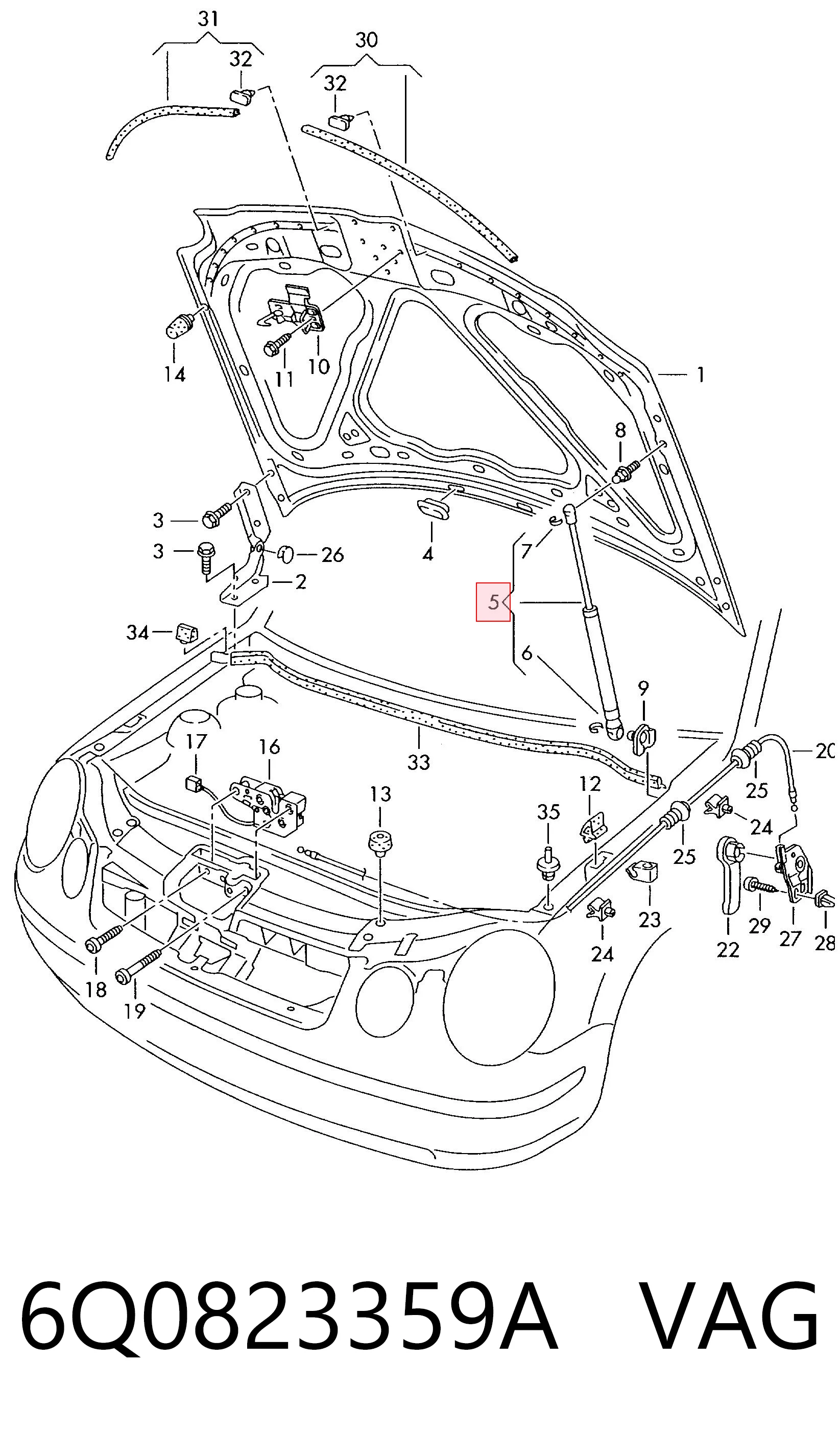 Comprar Amortiguador de capó Polo IV 9N, 9A