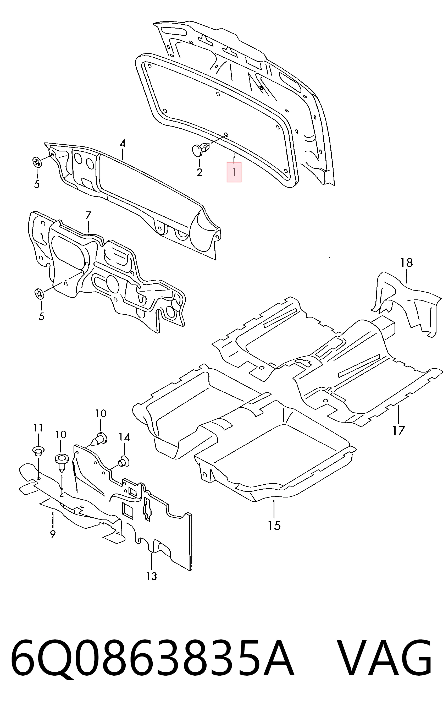 Comprar Aislamiento acústico del capó Volkswagen Polo IV 9N, 9A a bajo precio