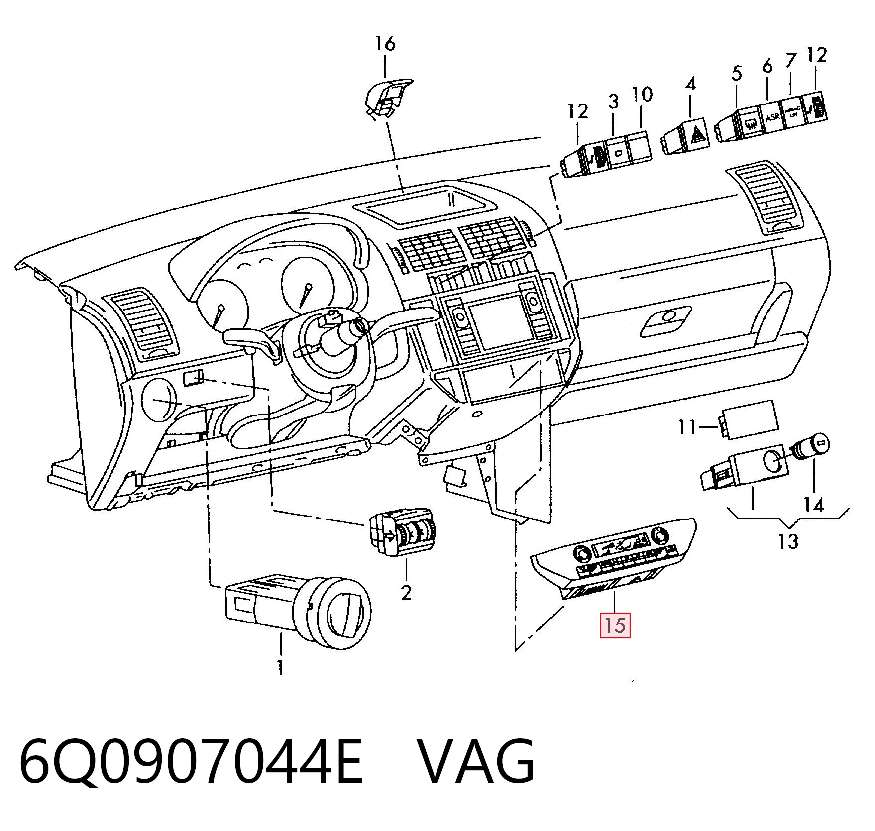6Q0907044E VAG Unidad de control de la ventilación