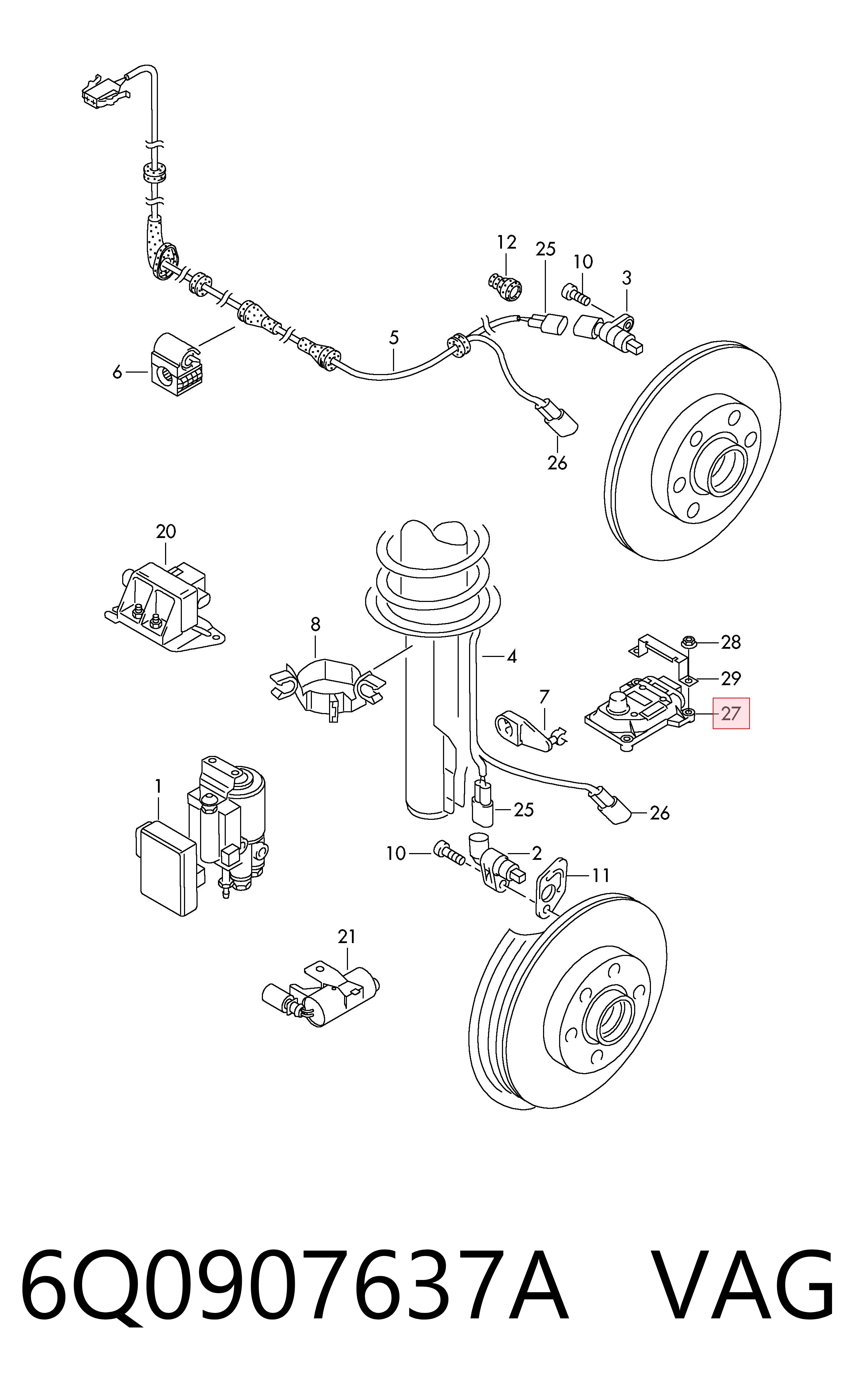 Sensor de aceleración lateral (ESP) VAG 6Q0907637A precio, desde 501,74 EUR