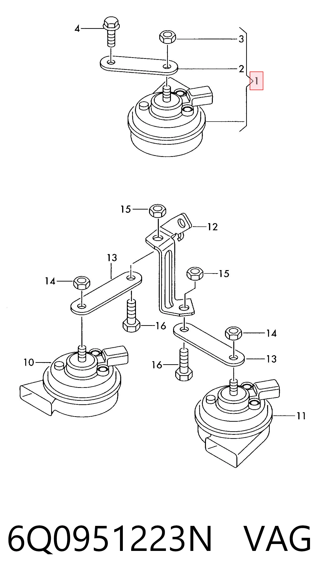 Claxon 6Q0951223N VAG