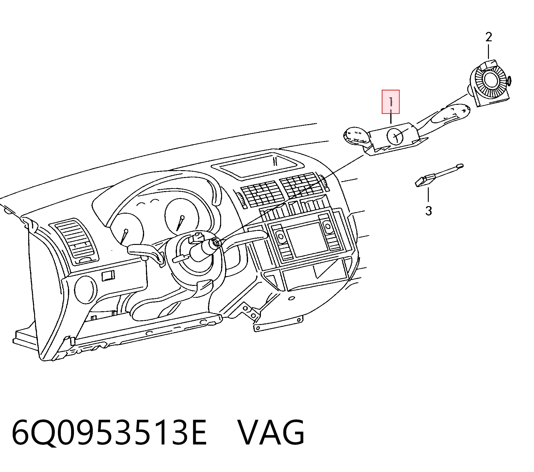 6Q0953513E VAG Mando bajo volante