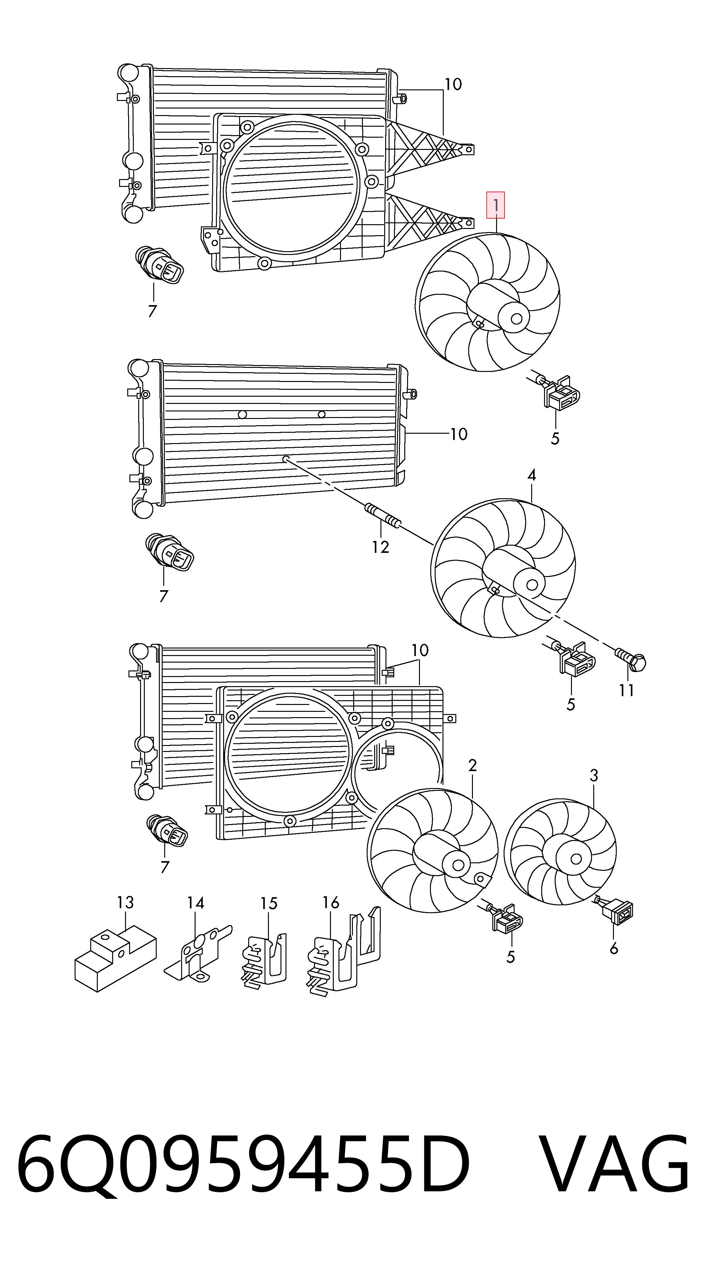 Ventilador (rodete +motor) refrigeración del motor con electromotor completo  Audi A2  (8Z0)
