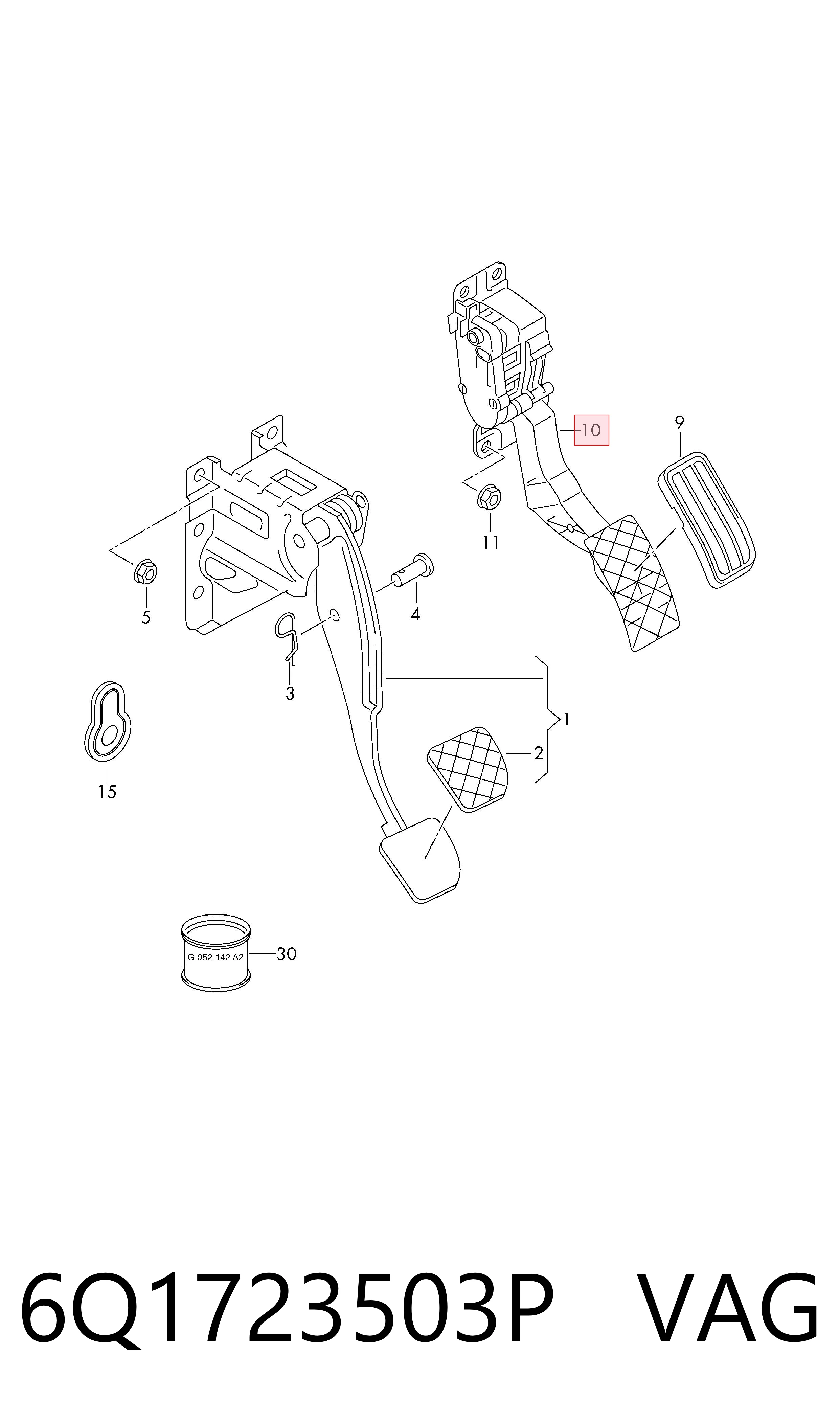 6Q1723503P VAG Pedal de aceleracion