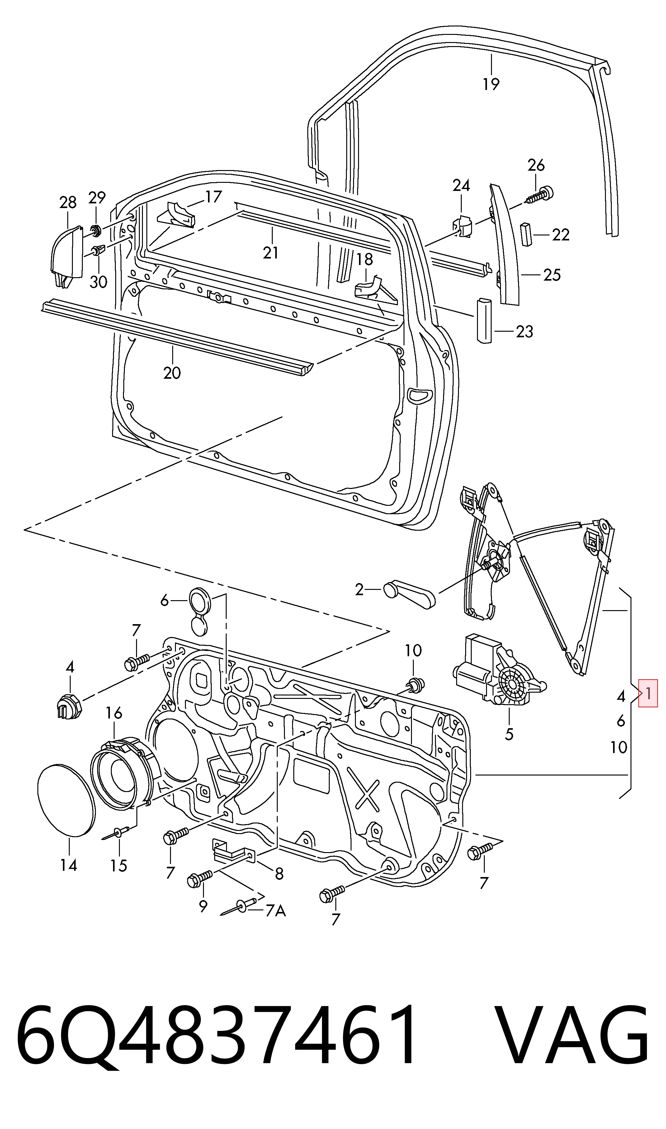 6Q4837461 VAG Elevalunas