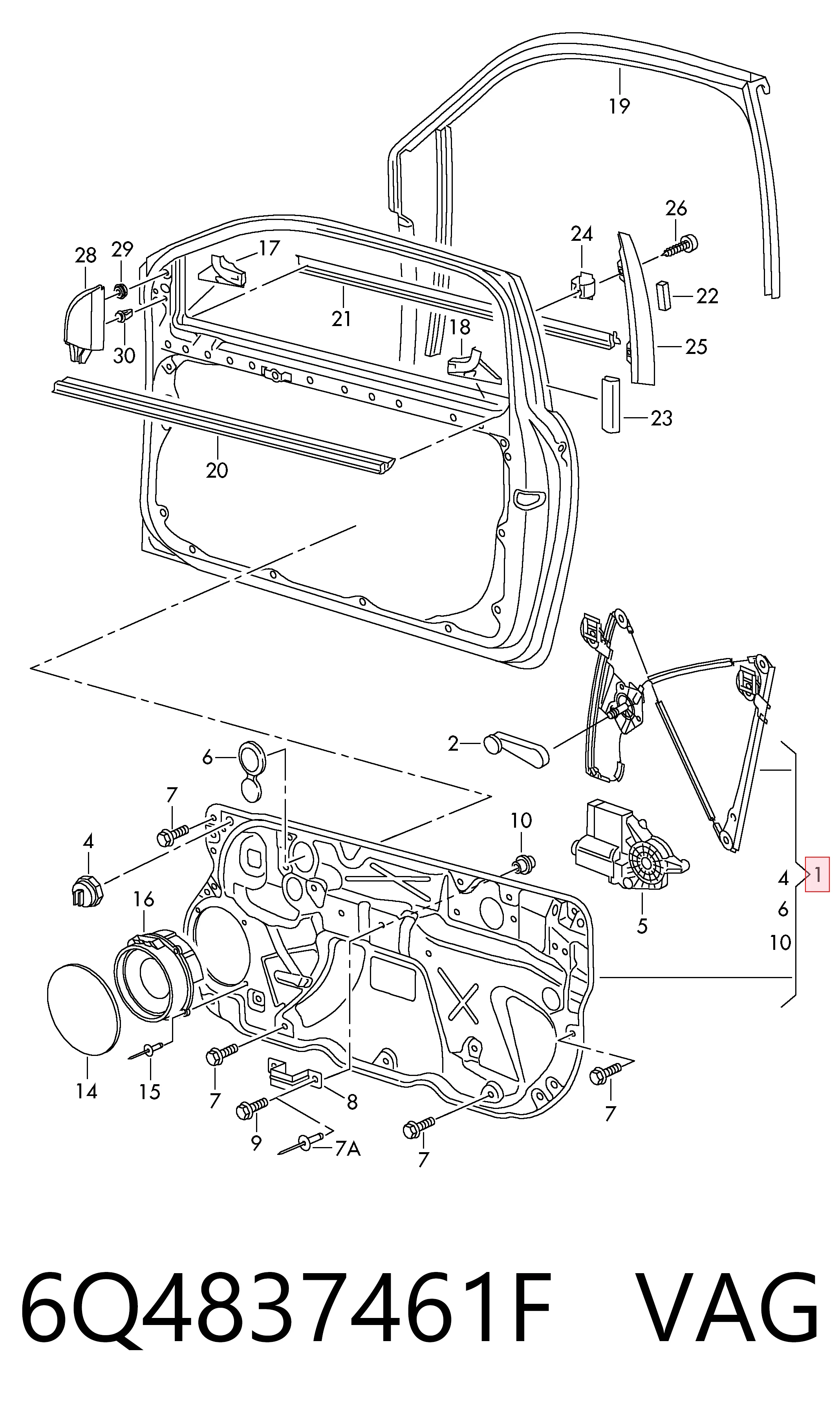 6Q4837461F VAG Elevalunas