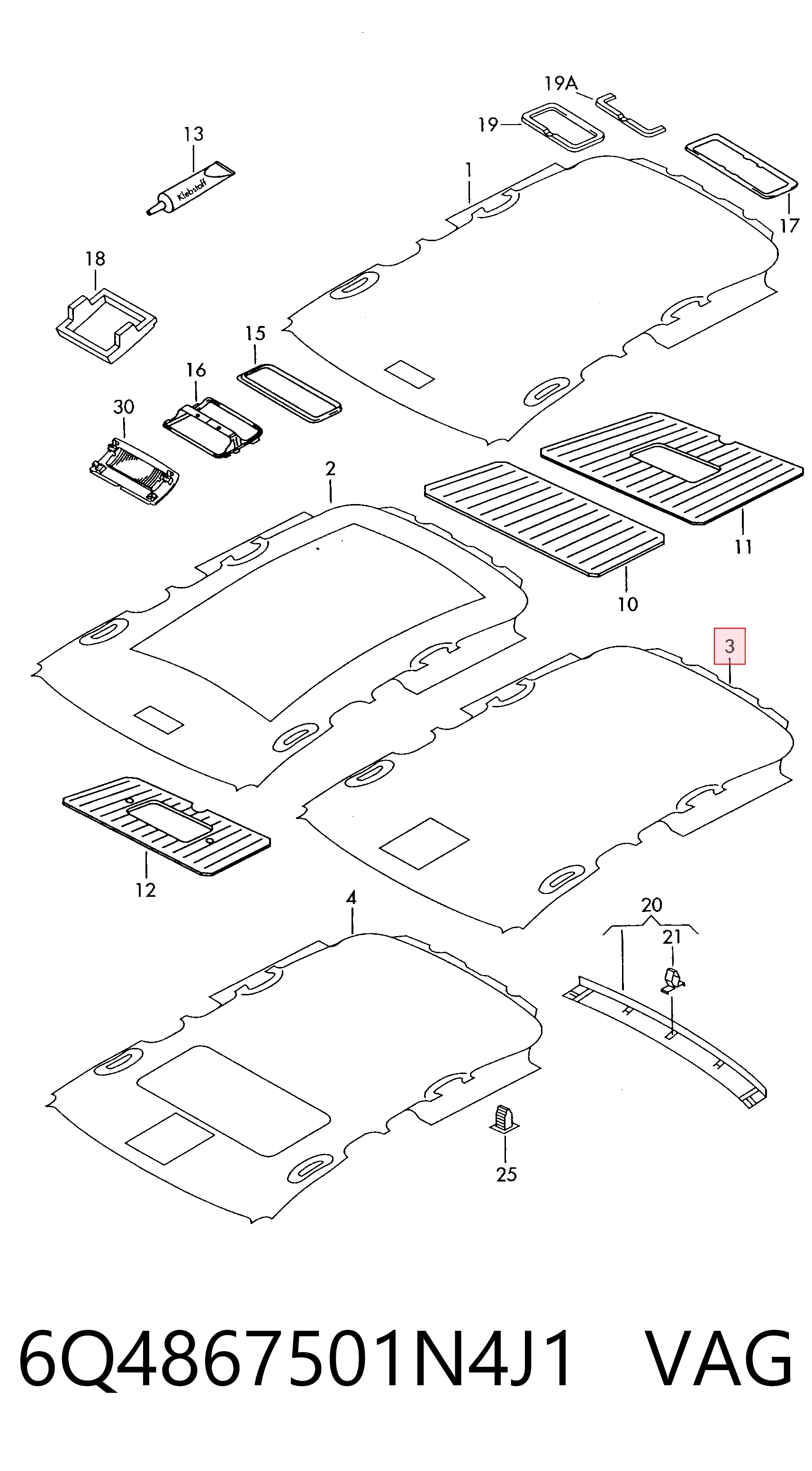 Comprar Guarnecido de techo Volkswagen Polo IV 9N, 9A a bajo precio