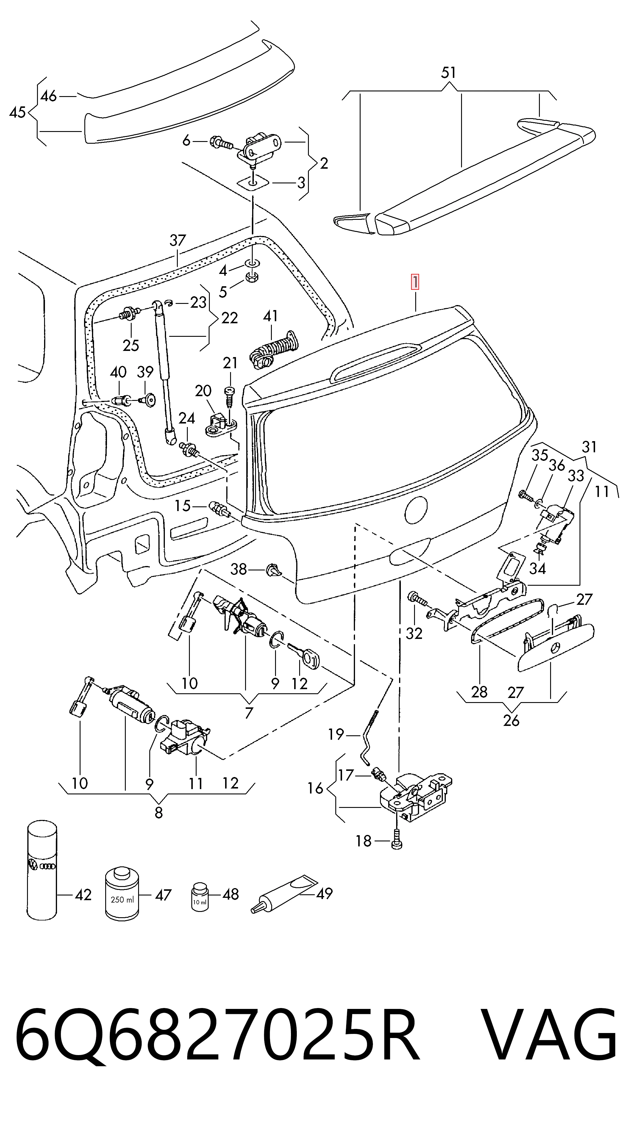 6Q6827025R VAG Porton trasero