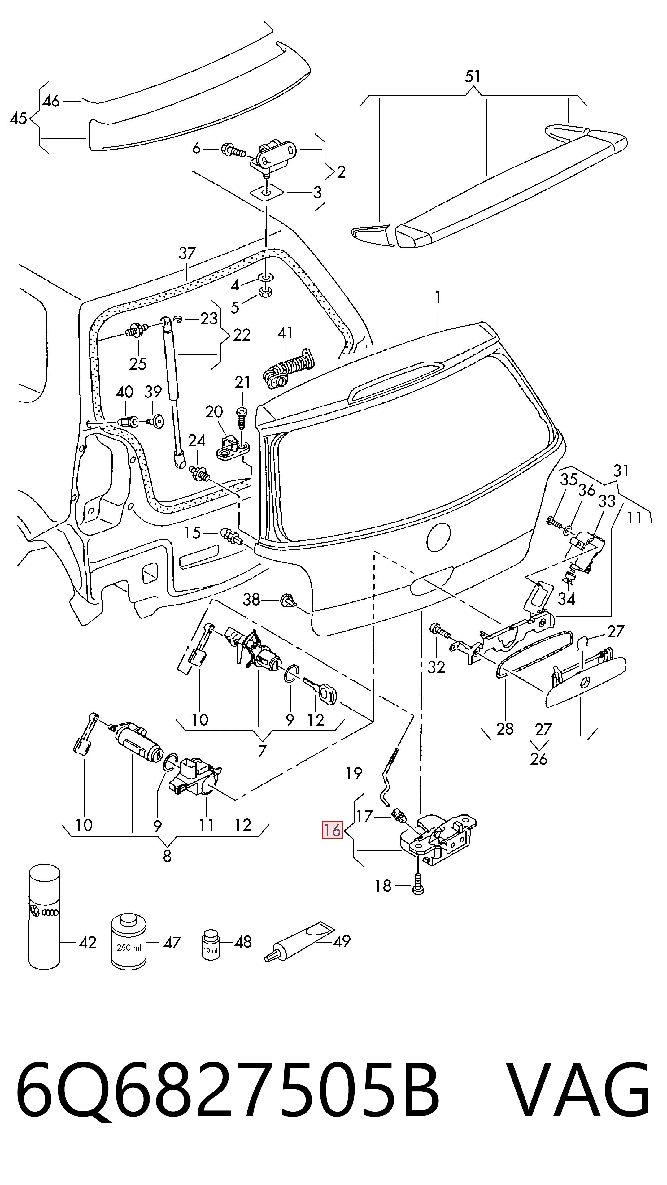 Precio del repuesto Cerradura de puerta trasera Polo IV hatchback