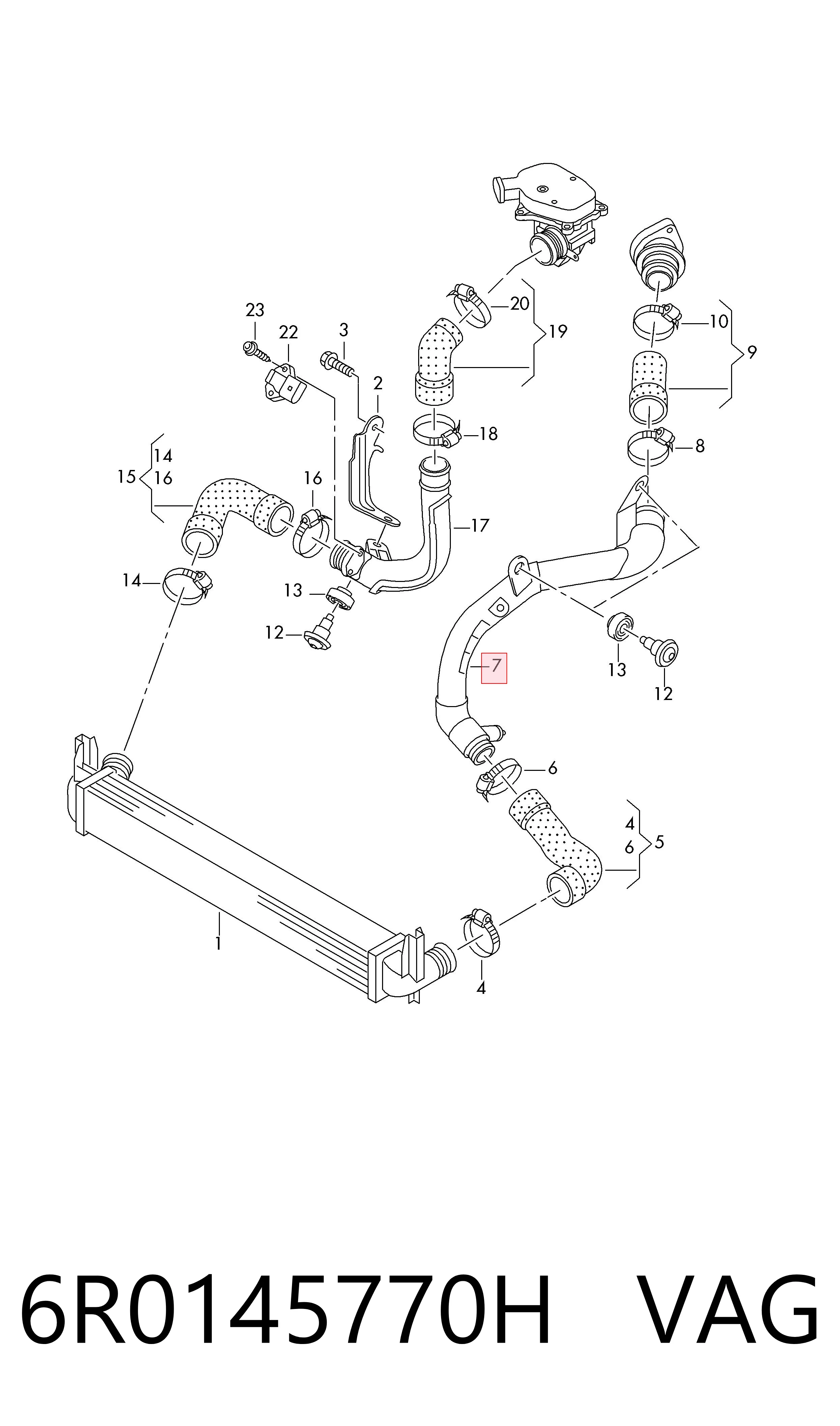 6R0145770H VAG Manguera del intercooler