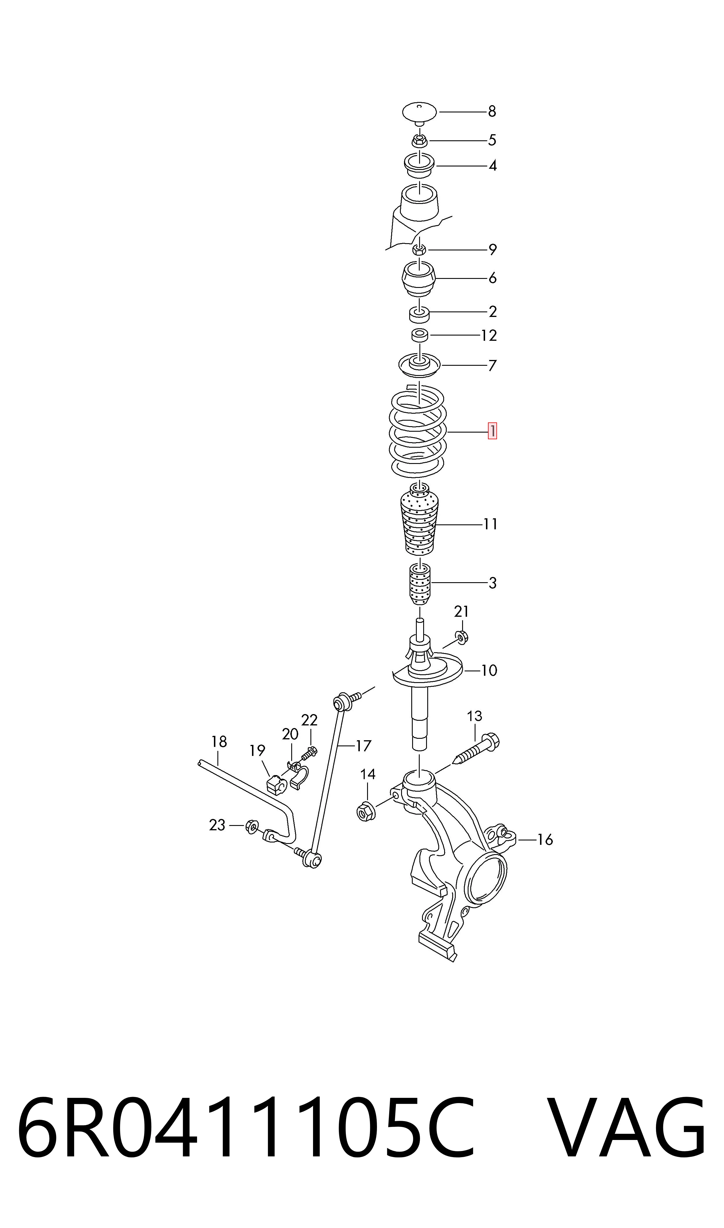 6R0411105C VAG Muelle delantero