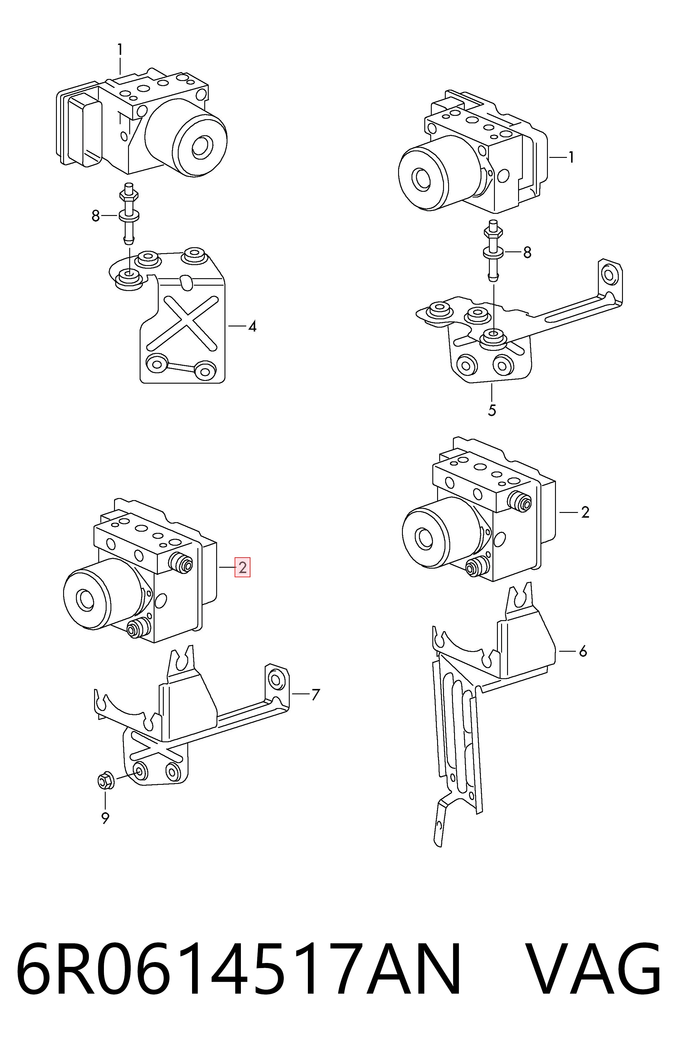 Unidad de control ABS hidráulico para Volkswagen Polo V 6R1, 6C1