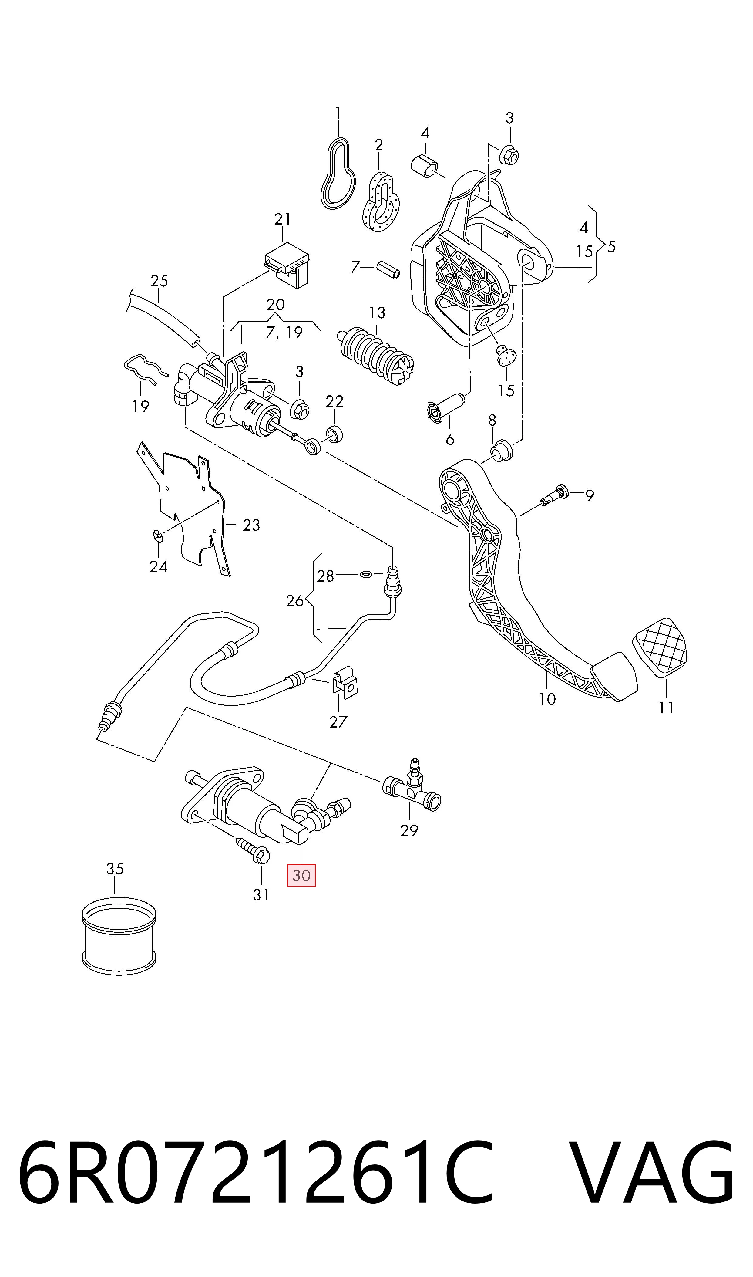 Cilindro receptor de embrague Skoda Rapid  (2012-2022)