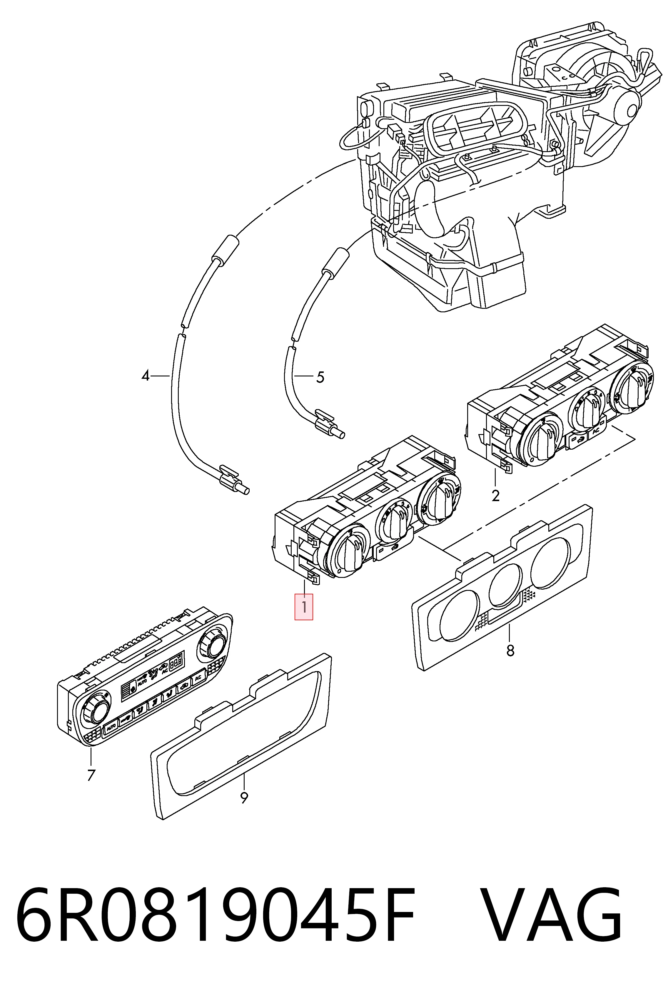 Comprar Módulo de modos de calefacción/aire acondicionado Volkswagen Polo V 602, 604, 612, 614 a bajo precio