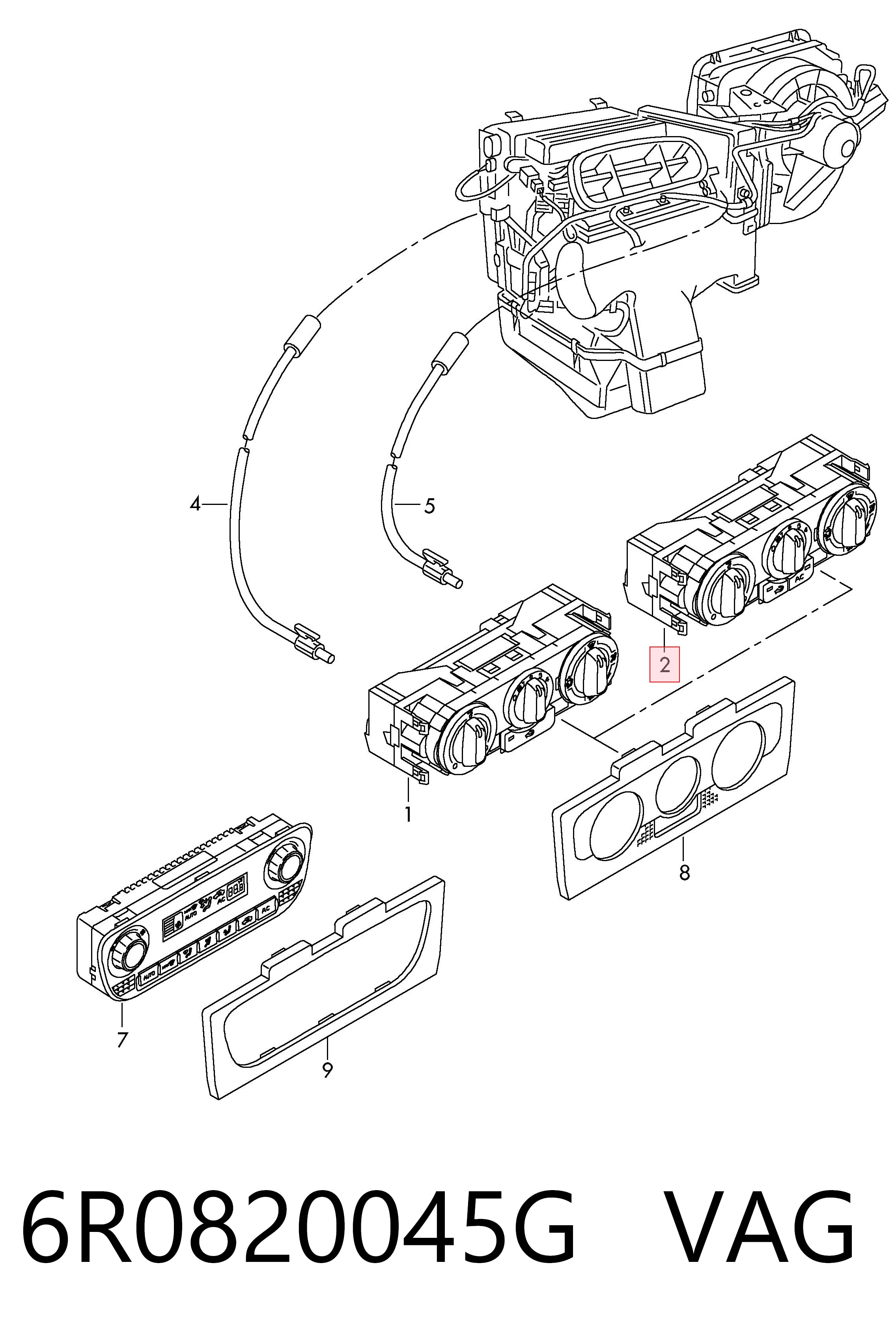 Unidad de control de la ventilación para Volkswagen Polo V 6R1, 6C1