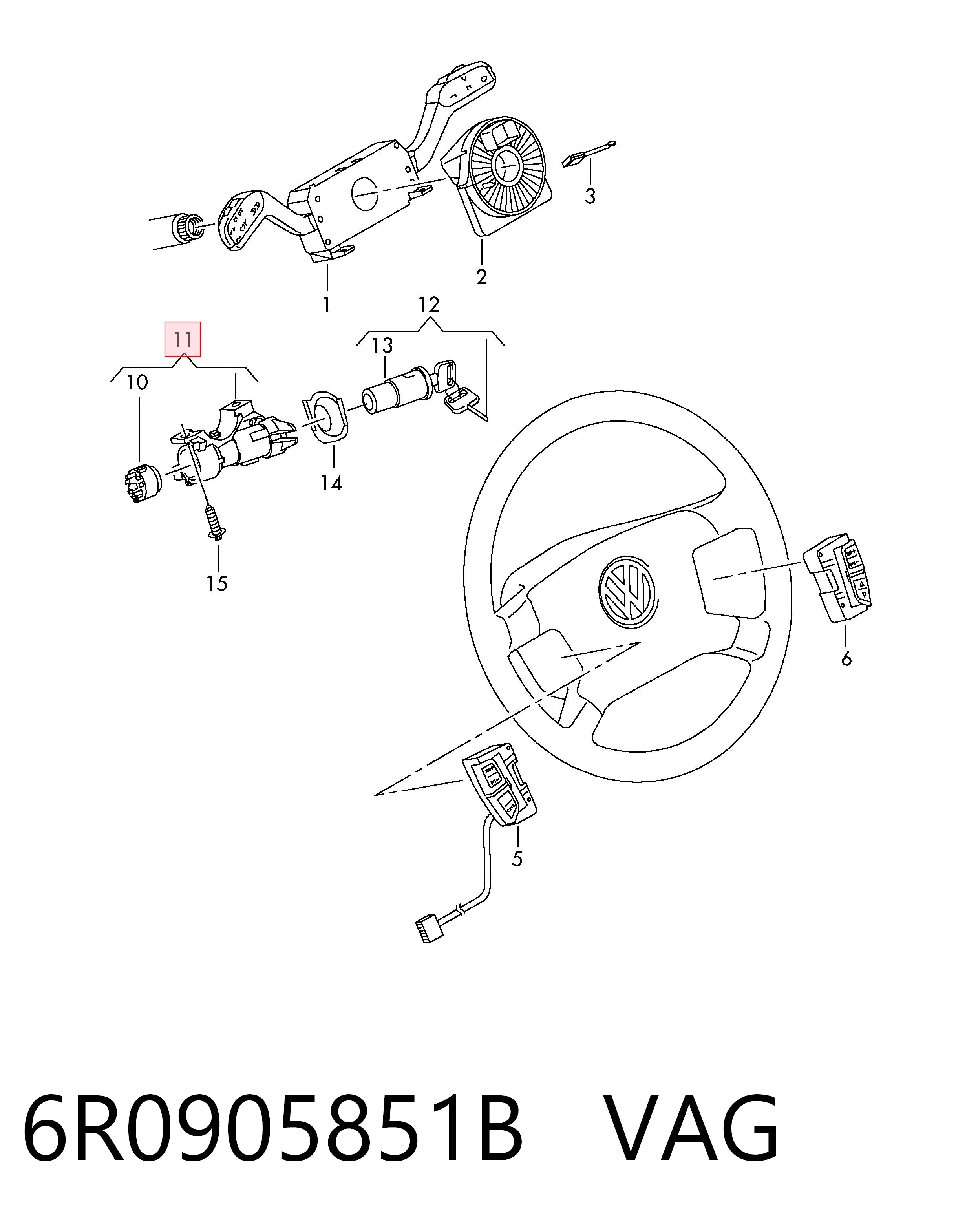 6R0905851B VAG Interruptor de encendido