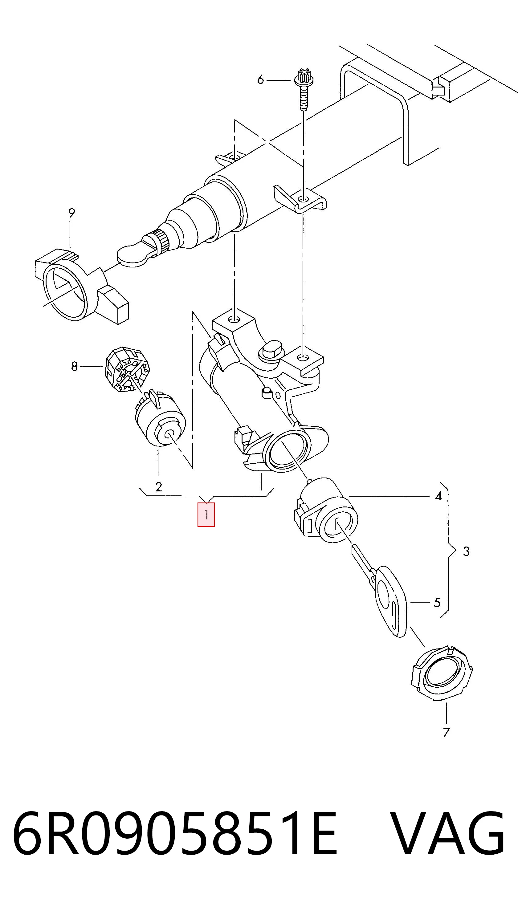 6R0905851E VAG Interruptor de encendido