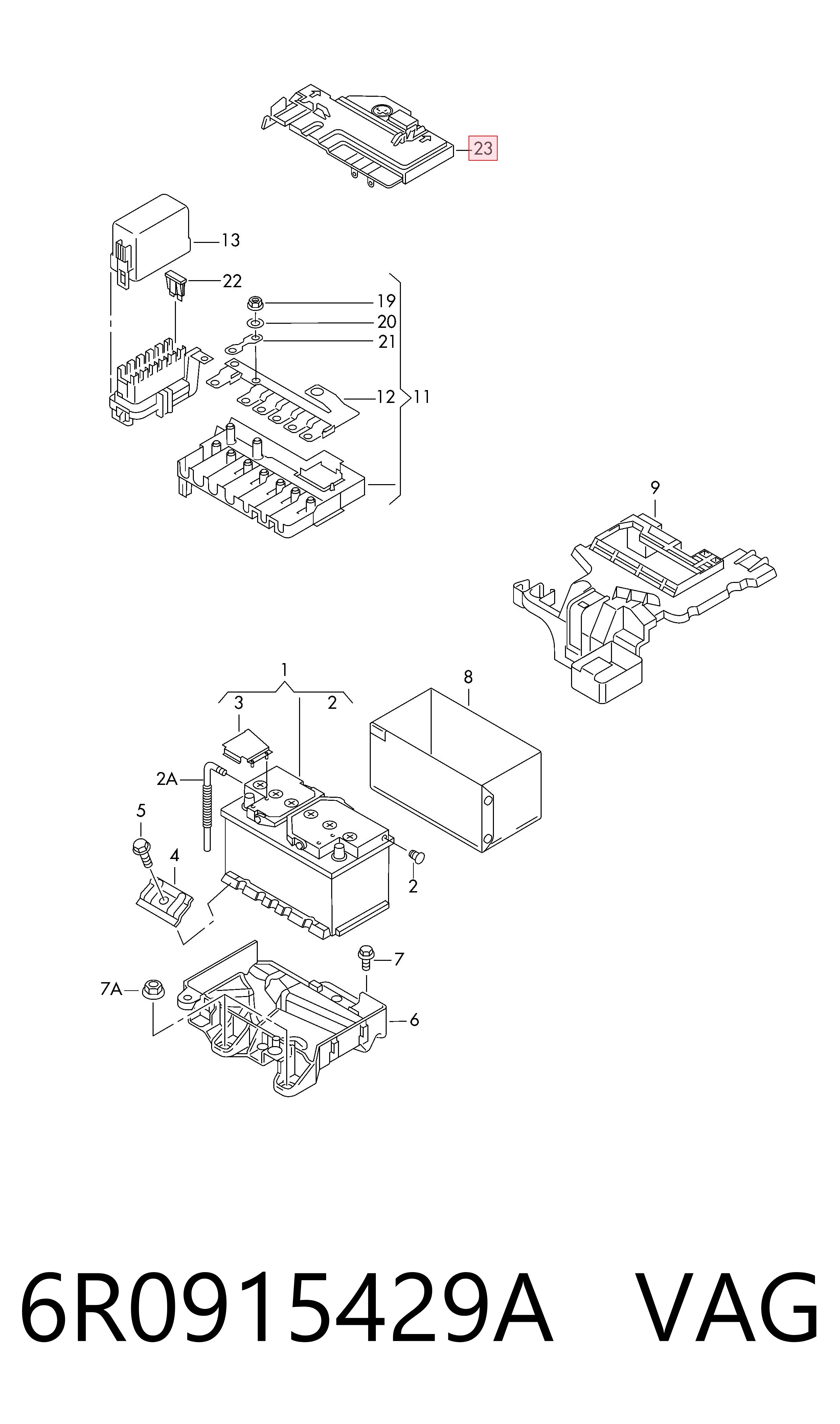 Tapa de la caja de fusibles VAG 6R0915429A