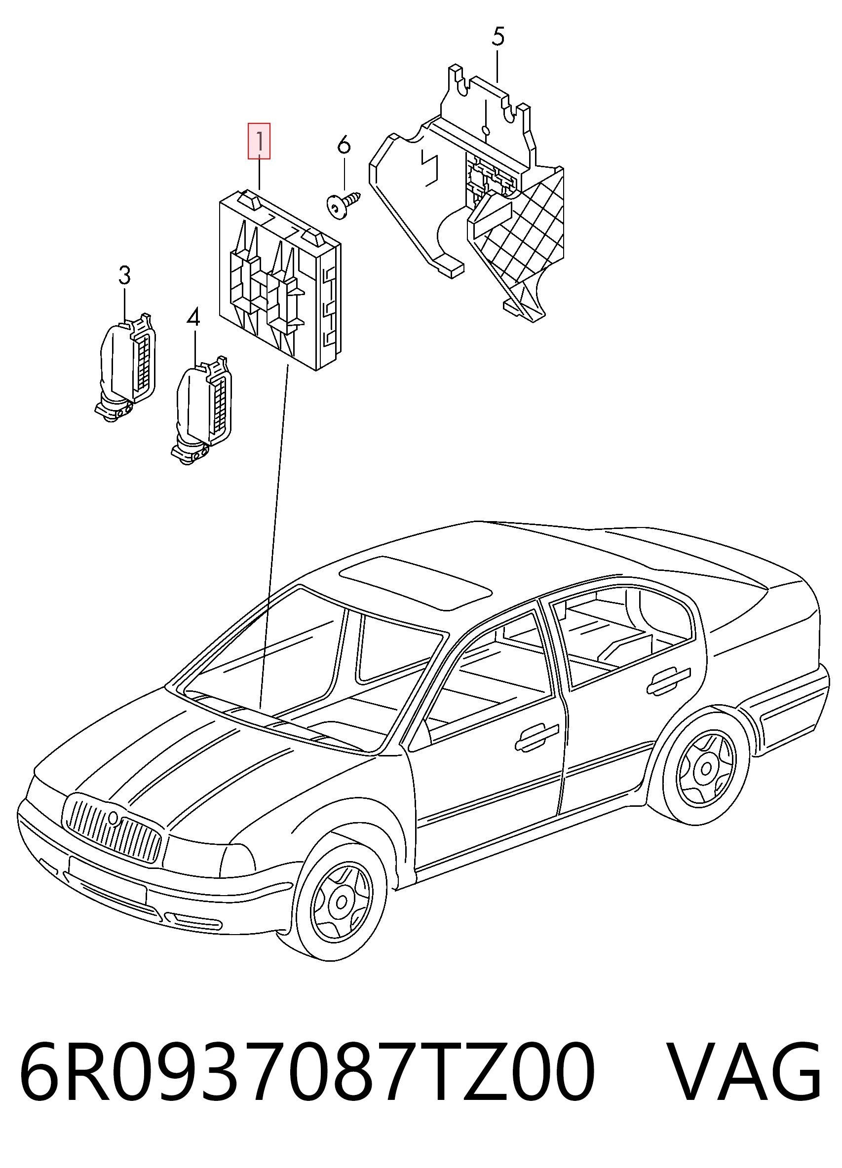 6R0937087TZ00 VAG Módulo de confort