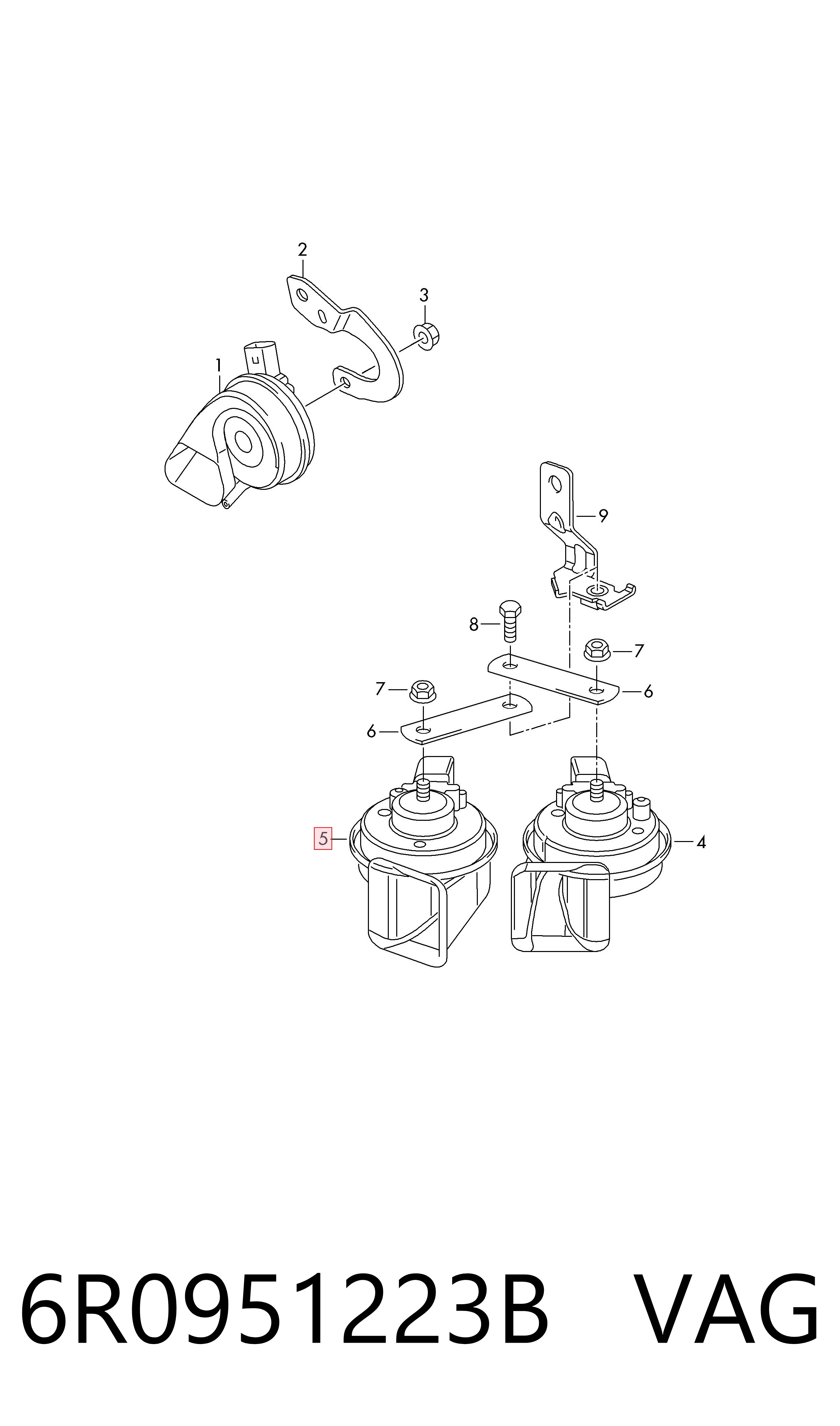 6R0951223B VAG Claxon