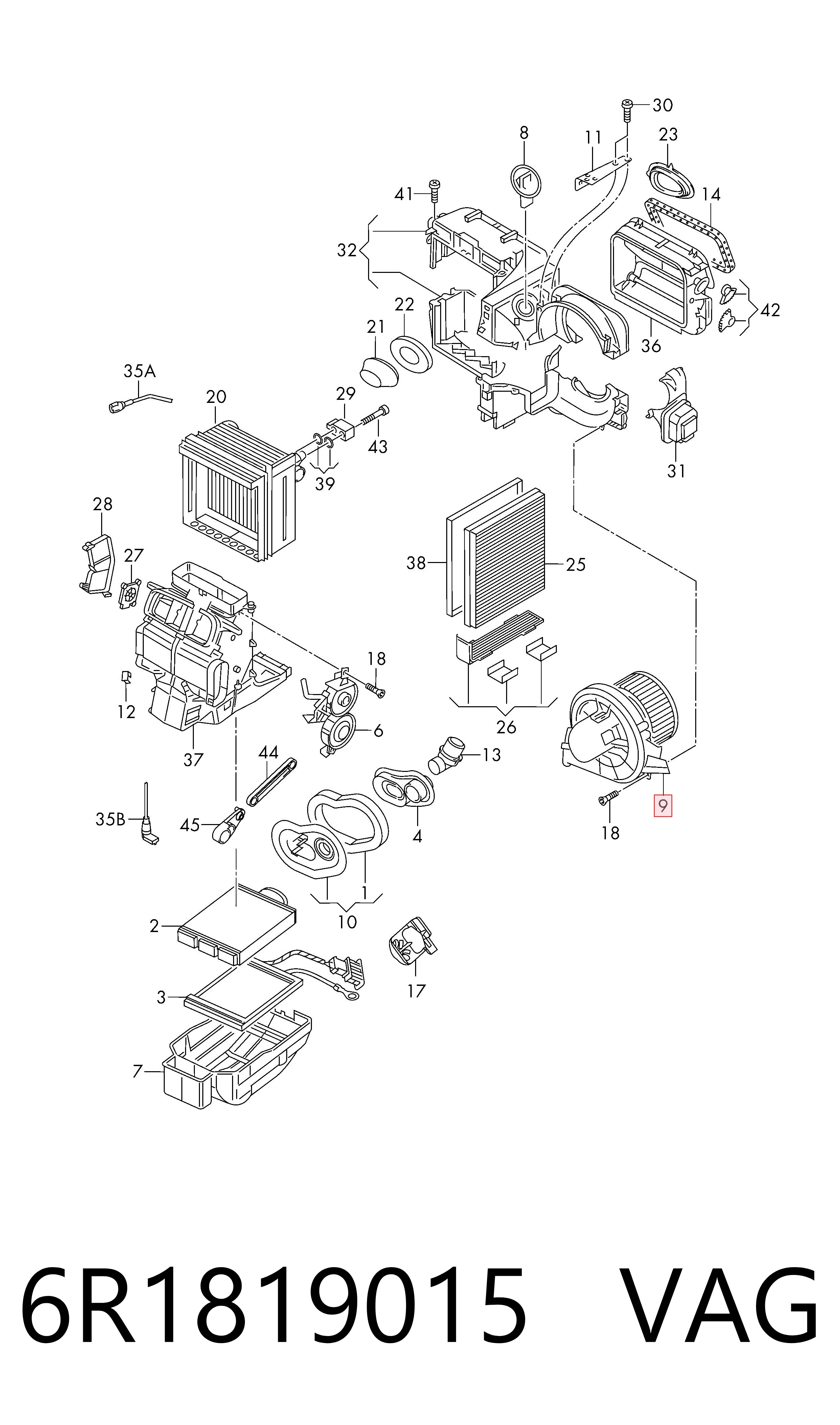 Ventilador interior para Skoda Fabia  (6Y)