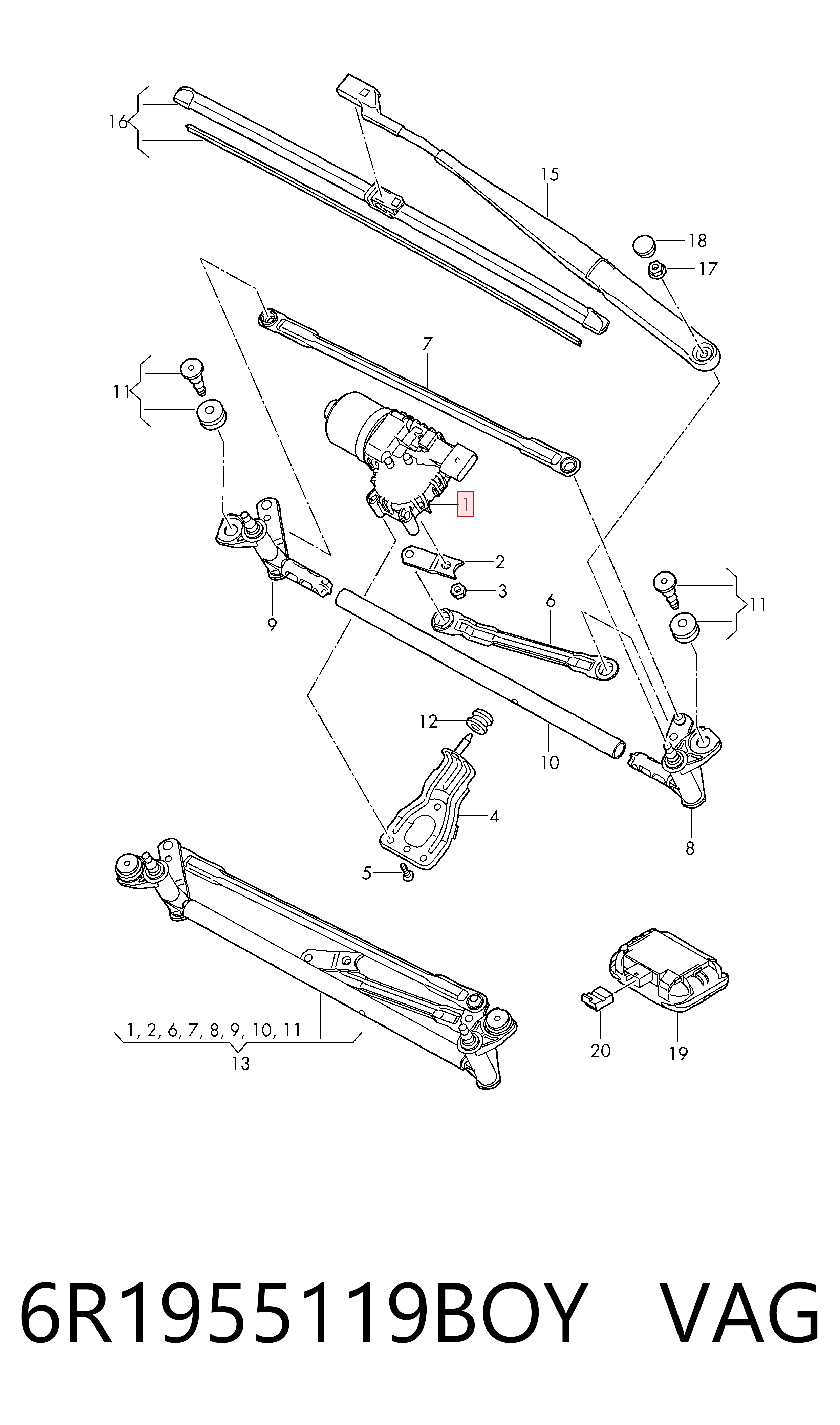 Motor del limpiaparabrisas Seat Ibiza IV hatchback (6J5, 6P1) (2008 - 2017) precio, desde 37,75 EUR